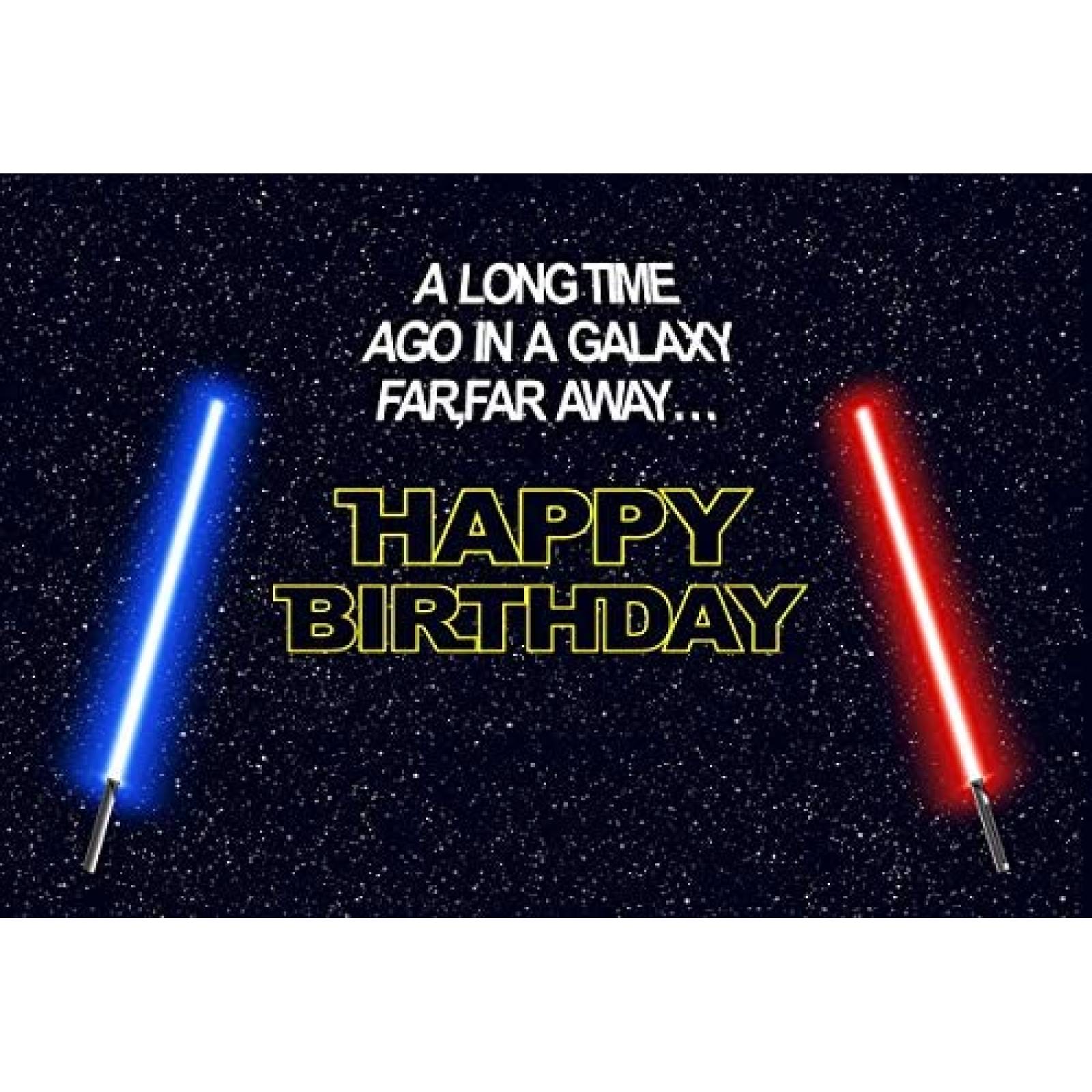 Telon de Fondo HMTFOTO Cumpleaños Star Wars 7x5ft -Negro