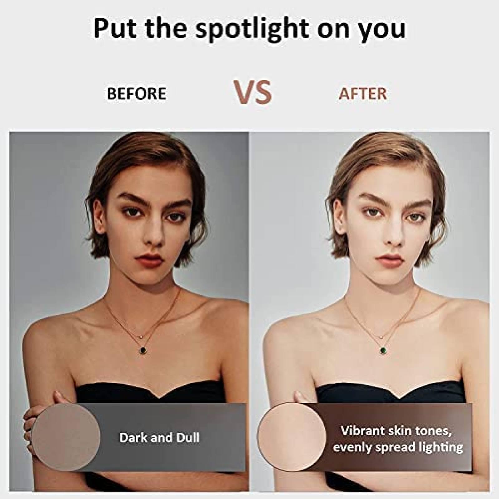 Aro de luz para selfie SXYL 6.3" con clip para laptop -Negro