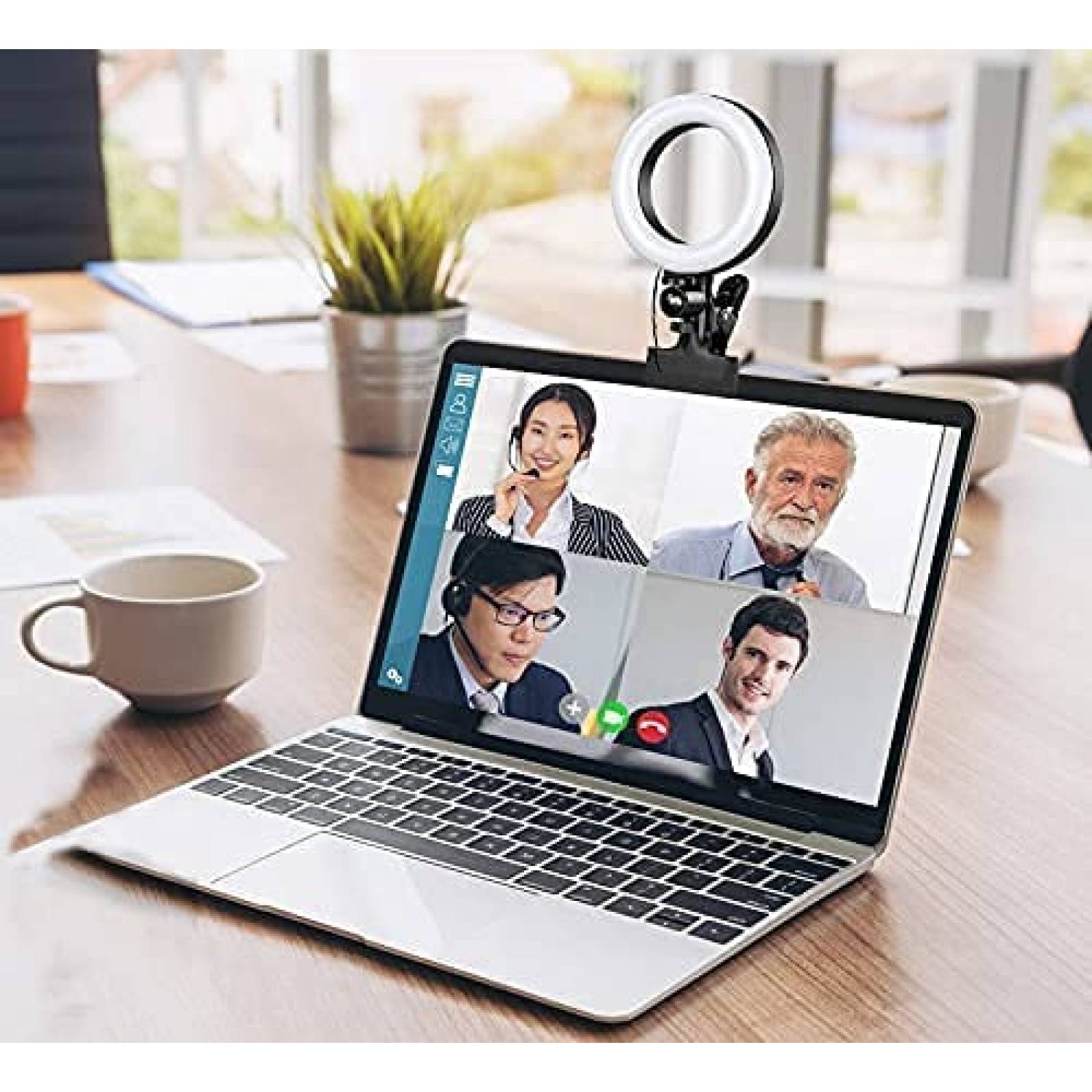 Aro de luz para selfie SXYL 6.3" con clip para laptop -Negro