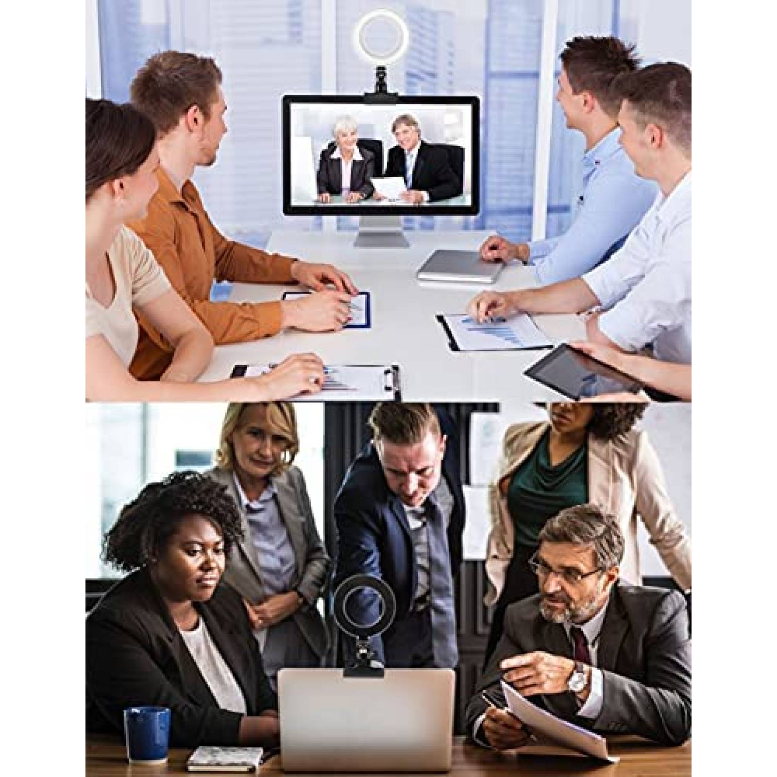 Aro de luz para selfie SXYL 6.3" con clip para laptop -Negro