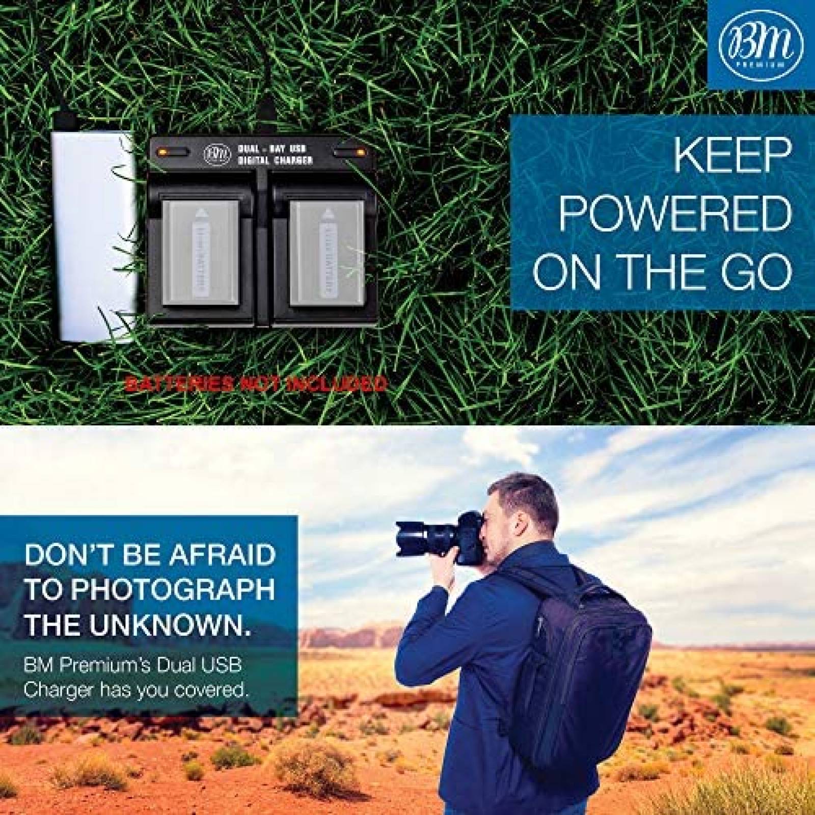 Cargador de bateria BM Premium NP-FW50 dual para Sony -Negro