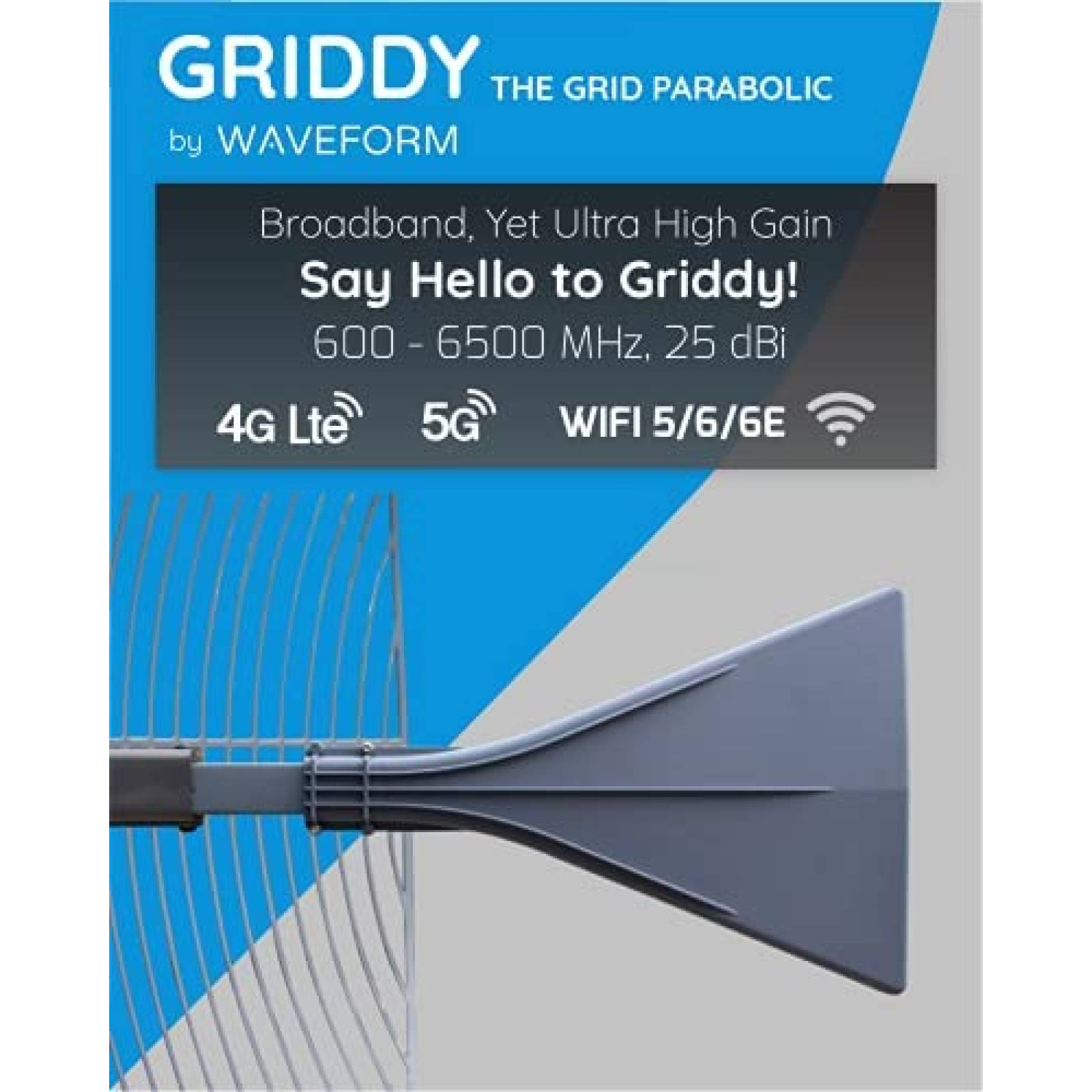 Kit de antena parabolica Waveform Griddy 4G LTE 5G NR WiFi