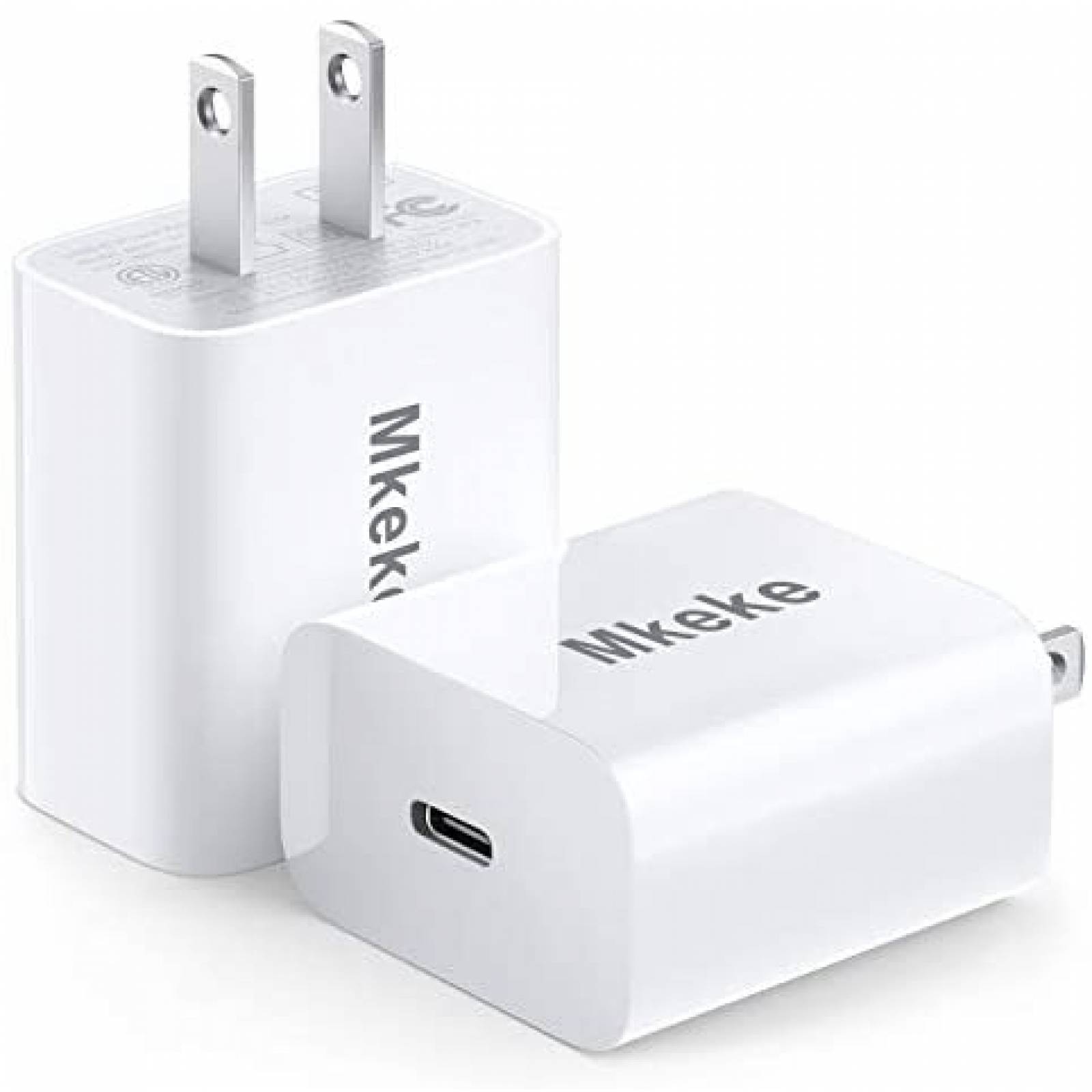 Cargador de Pared USB C Mkeke para iPhone de 20W -Blanco