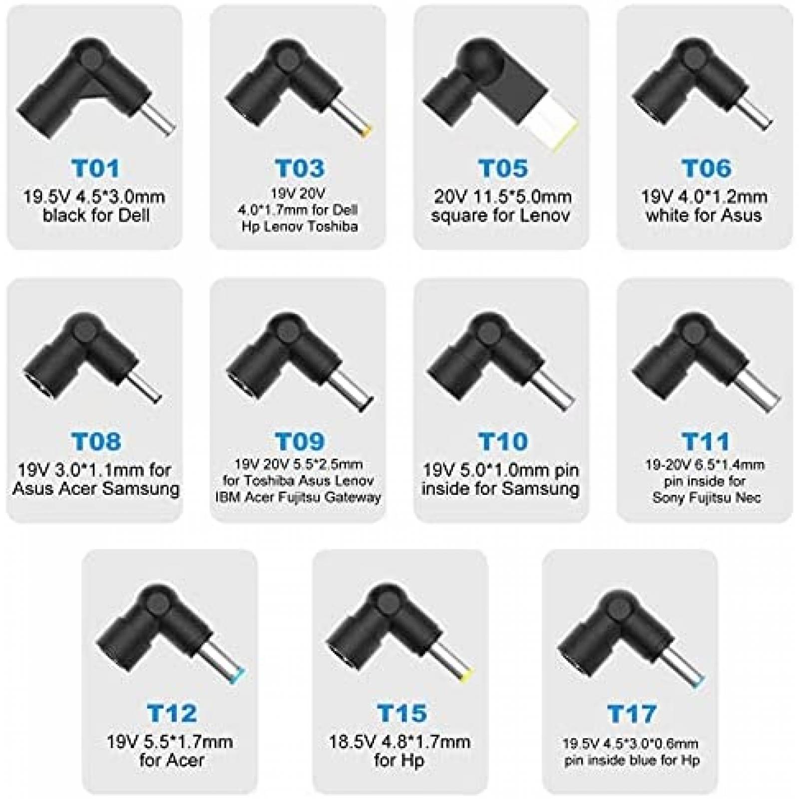 Cargador POWSEED Universal Para Laptor 45 W -Negro