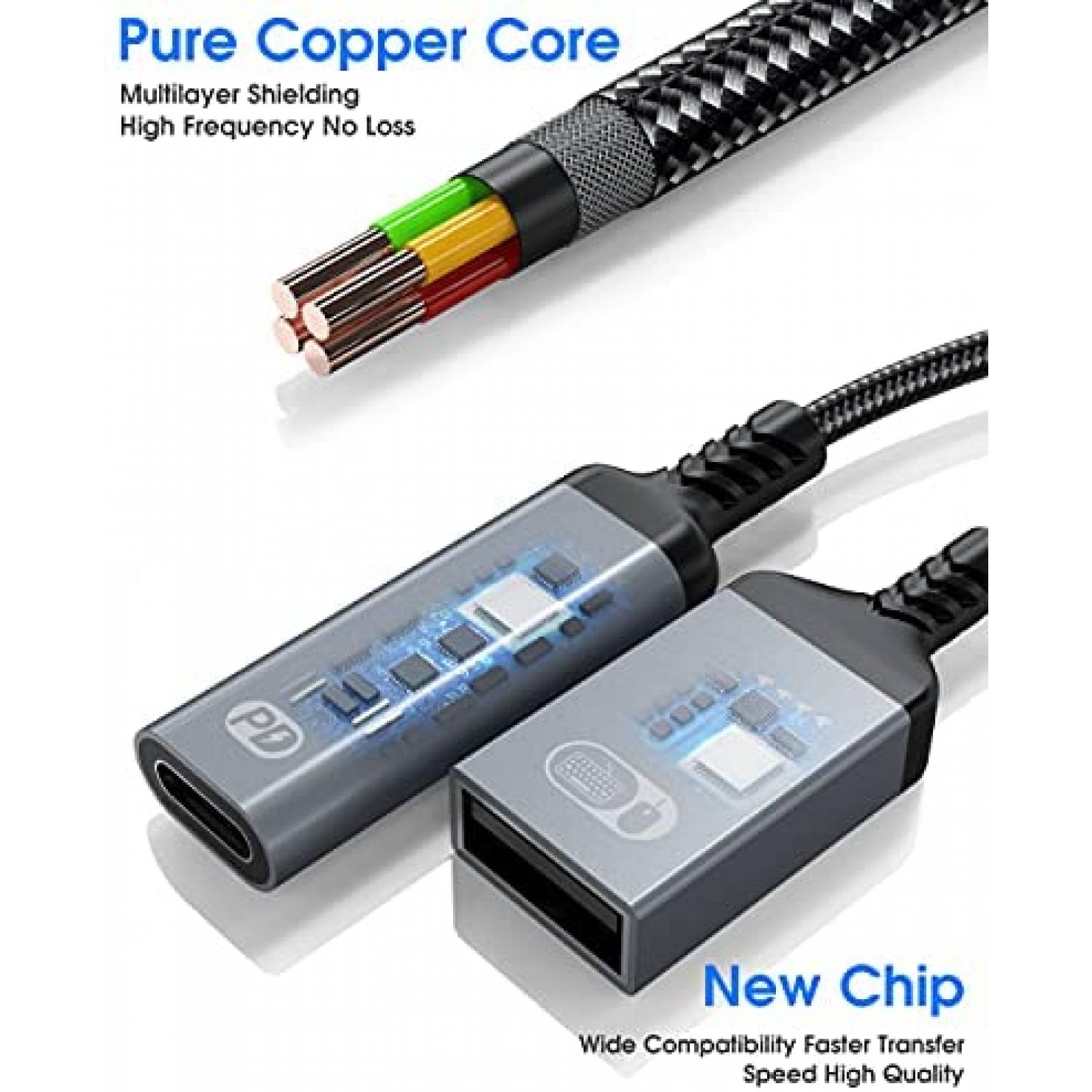 Adaptador ZOOAUX USB C a USB Hembra Con Puerto de carga 60 W