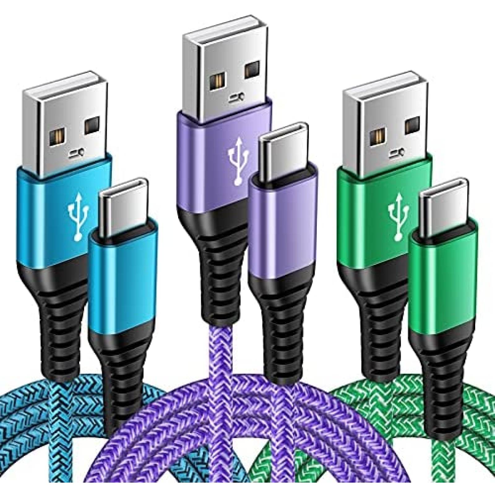 Pack cable tipo USB C REPIND x3 3A trenzado -Colorido