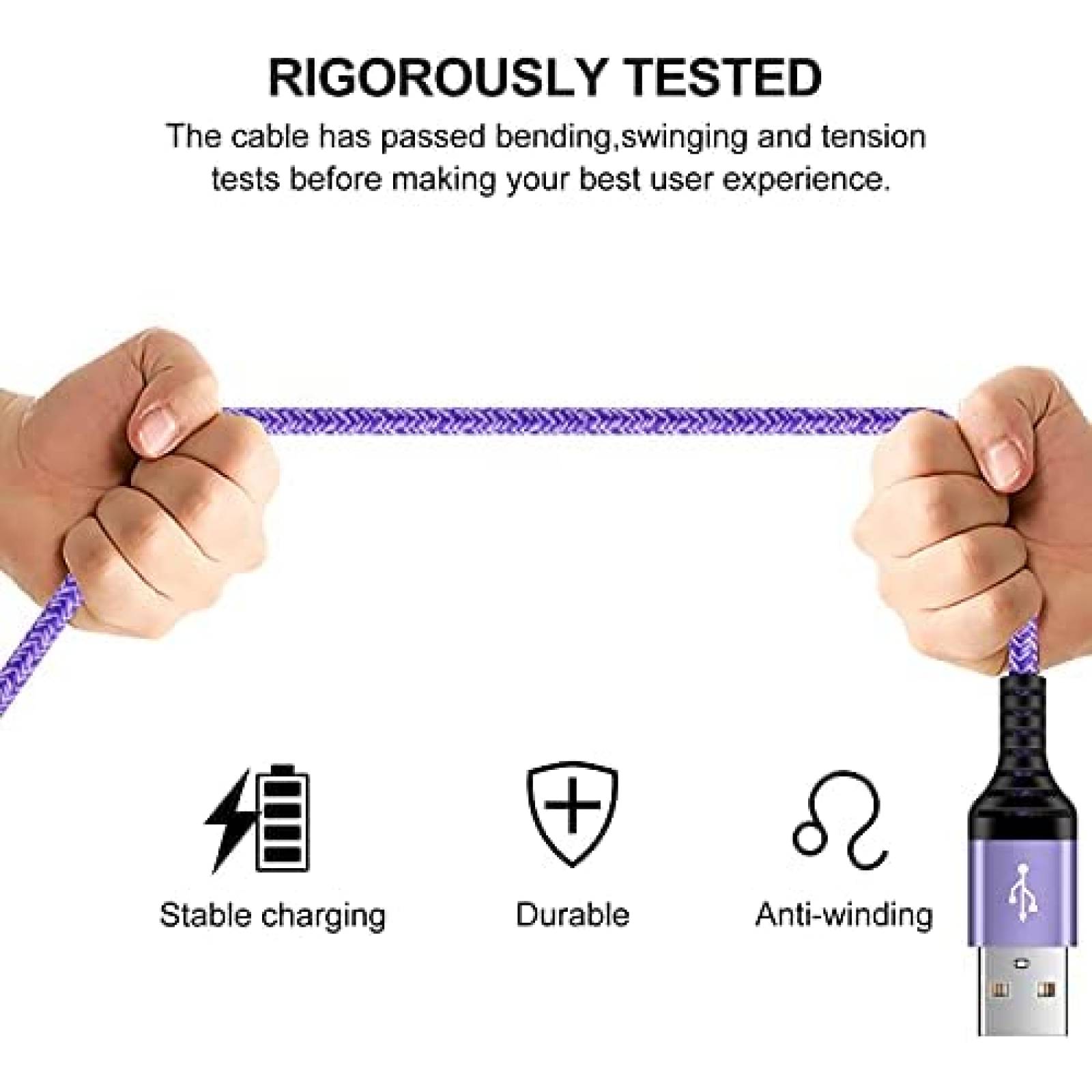 Pack cable tipo USB C REPIND x3 3A trenzado -Colorido
