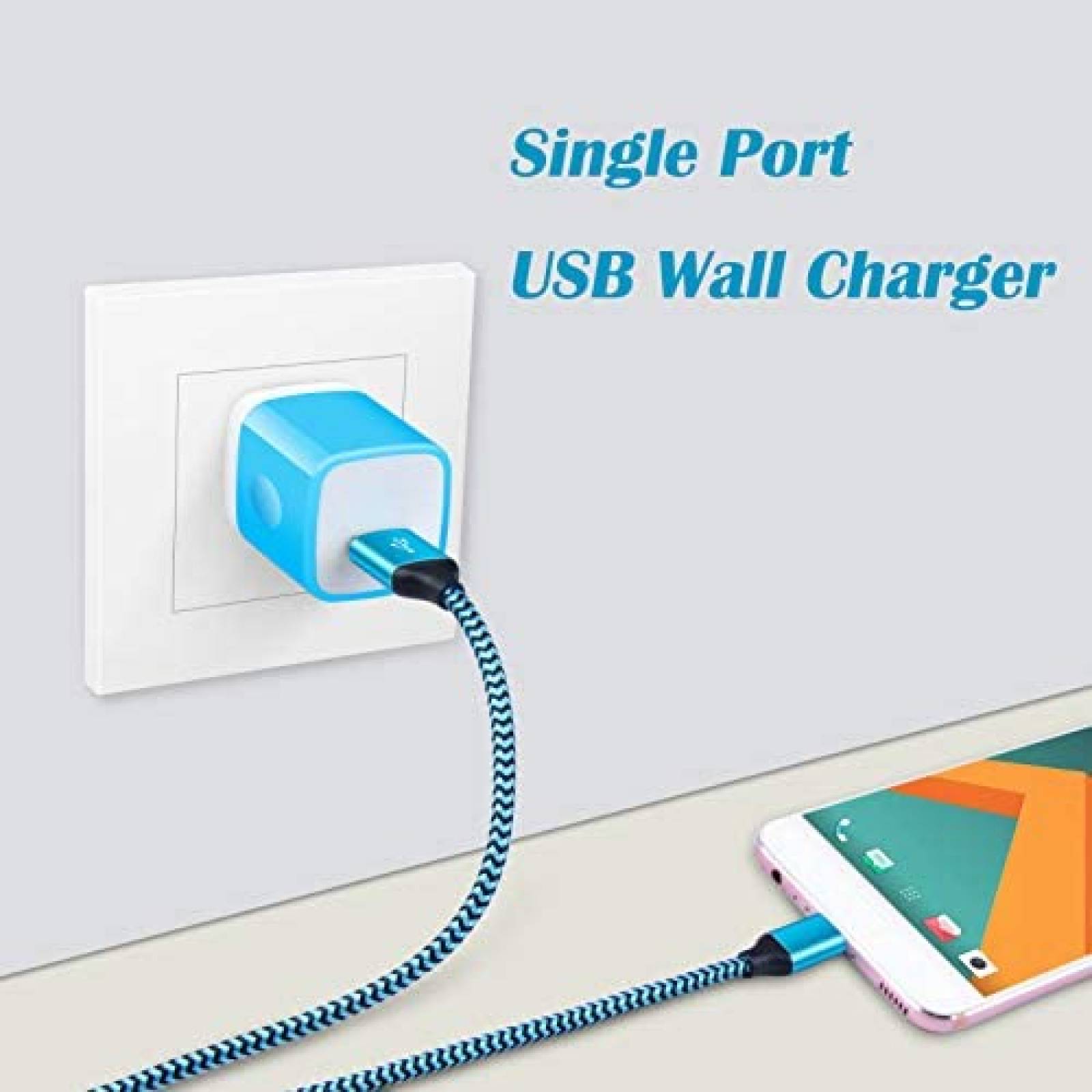 Cable Cargador CableLover YD-QC3.0,PT-WC-03 USB C 12W -Azul