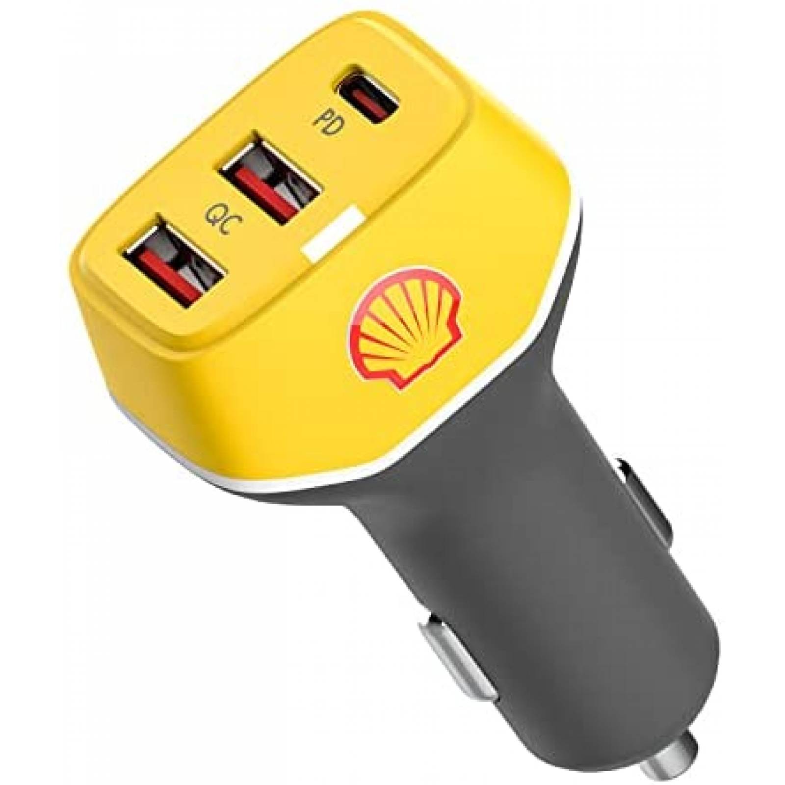 Cargador USB de Auto Shell de 3 Puertos USB -Amarillo