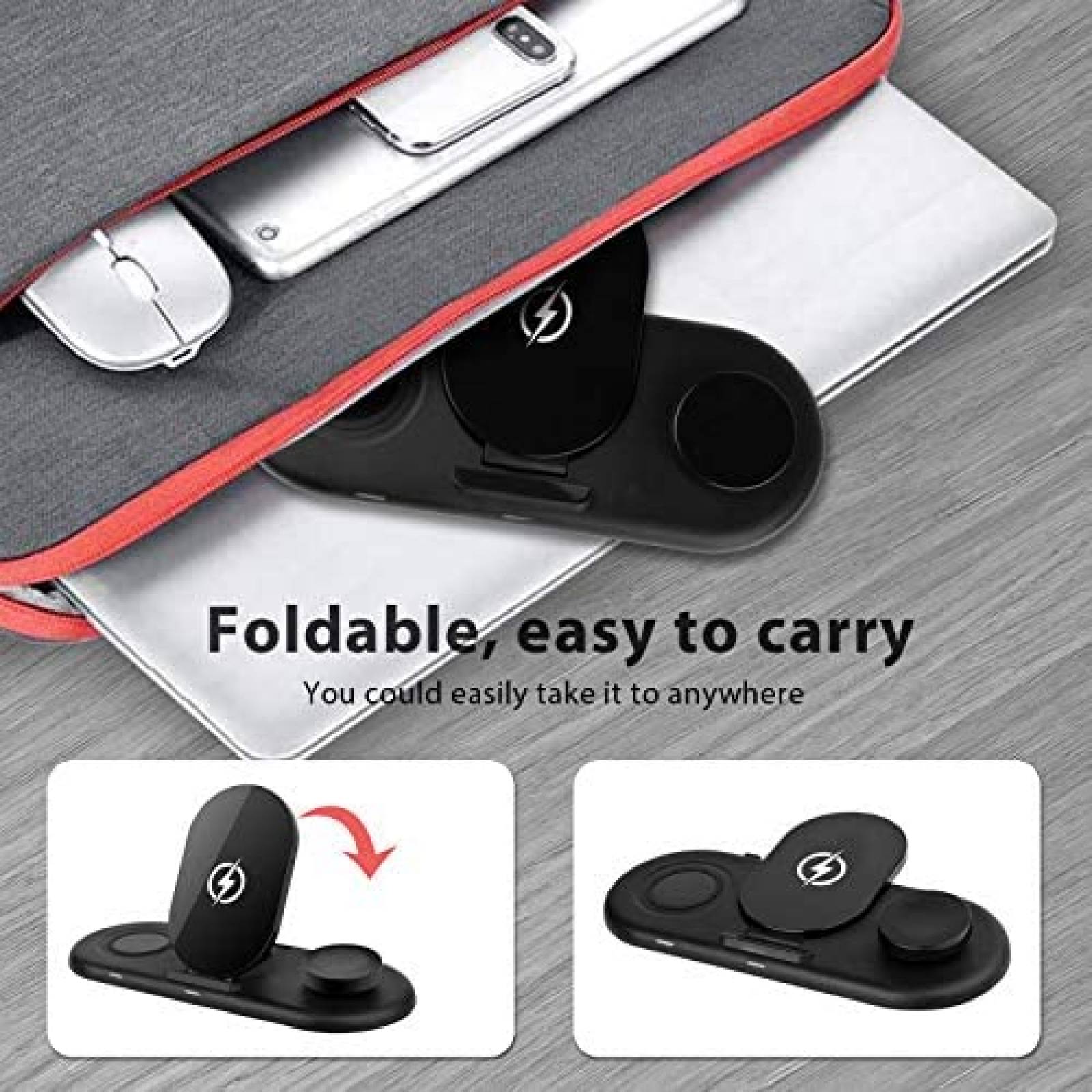 Stand de carga inalambrica 3 en 1 Lopnord 7.5W -Negro