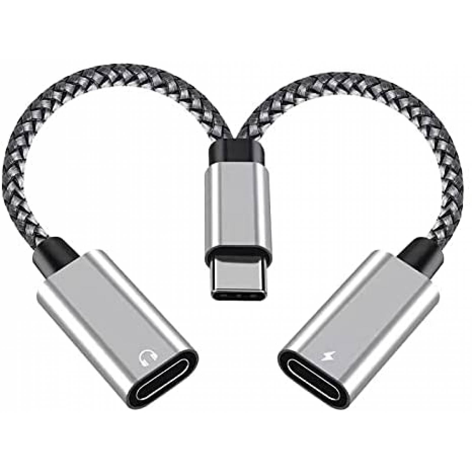 Cable USB C splitter a 2 hembras QIMIAO 27W 9V -Gris