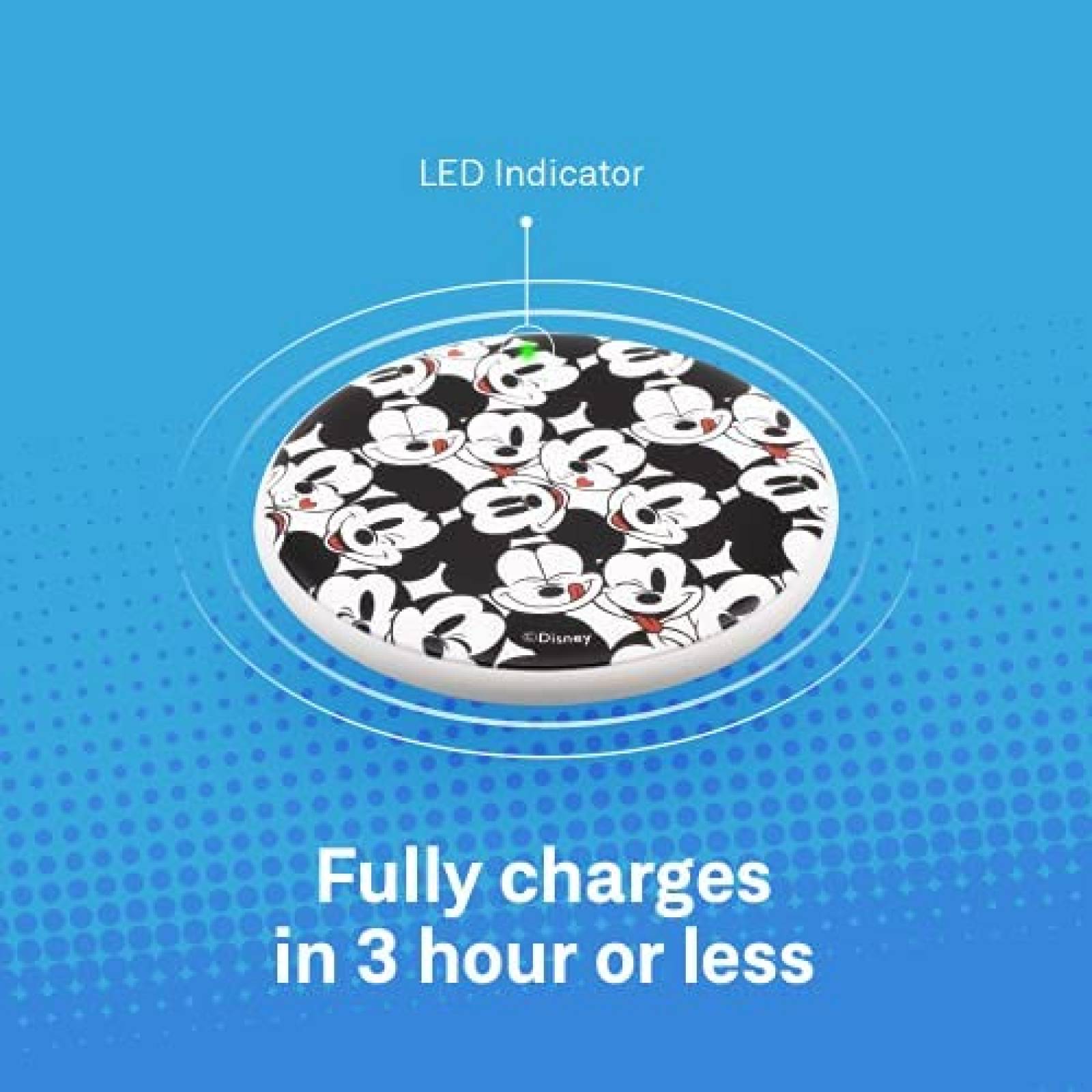 Cargador de Pad Disney Qi de 10W para Celular -Mickey Mouse