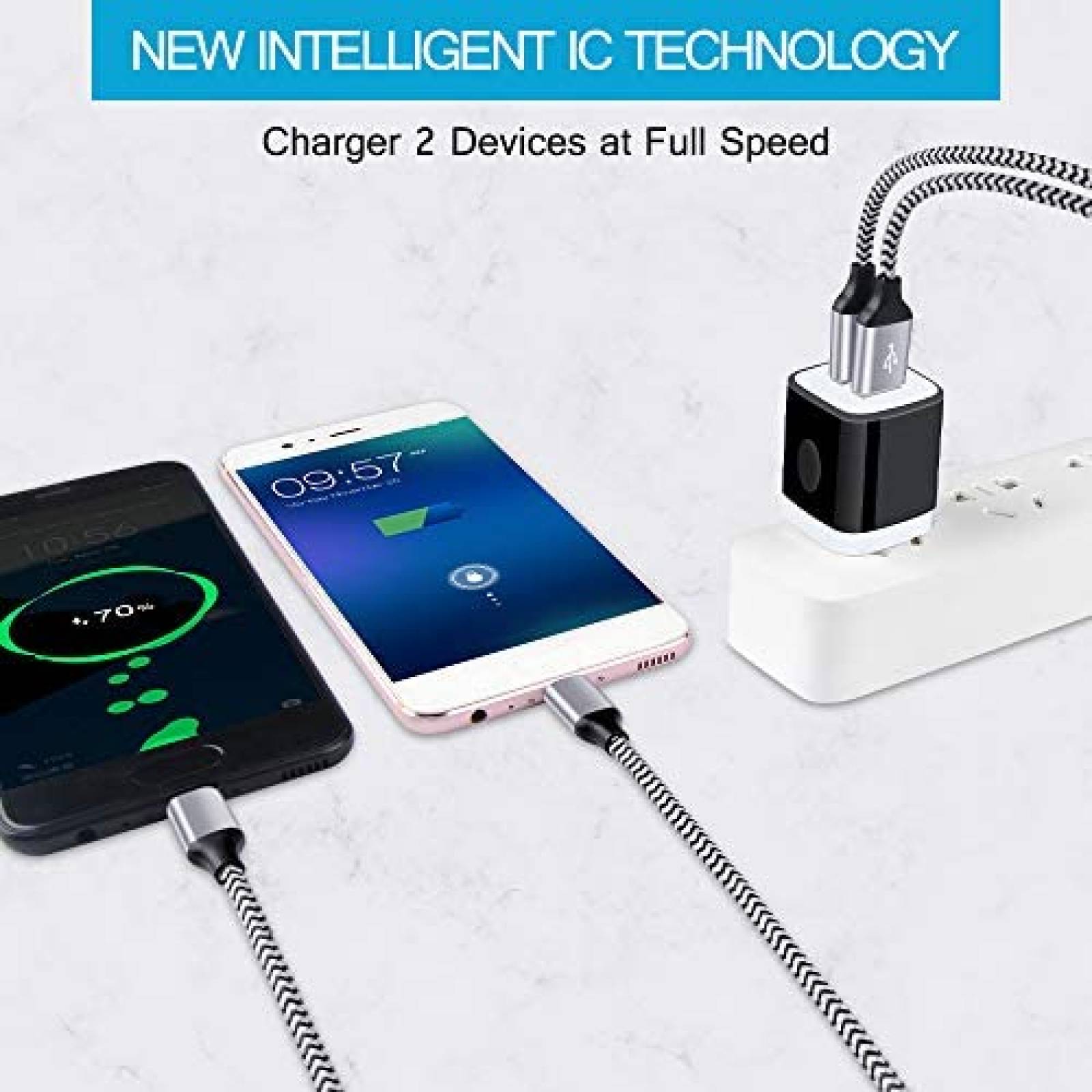 Cargador HopePow PT-WC-13 Dual USB C Compatible -Negro