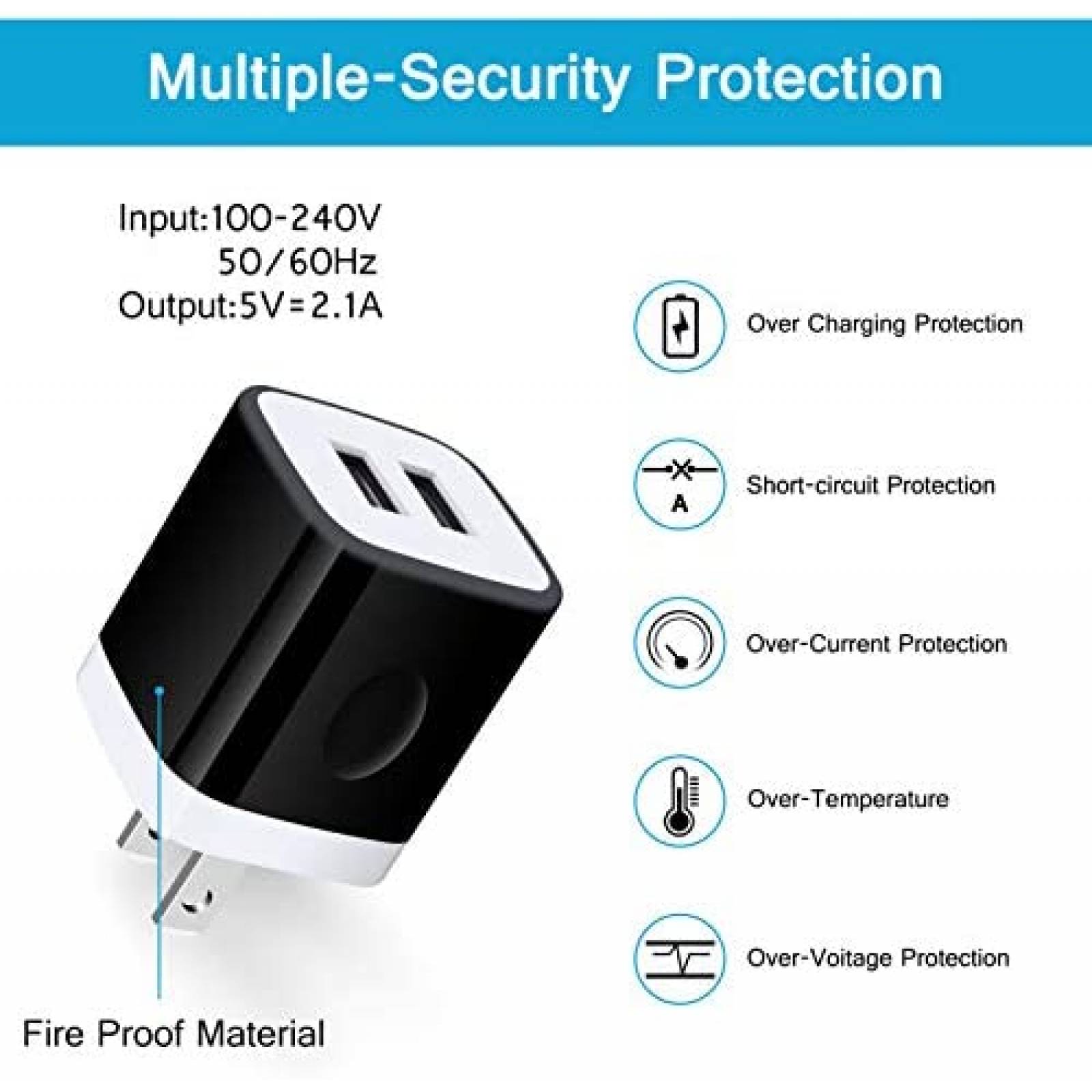 Cargador HopePow PT-WC-13 Dual USB C Compatible -Negro