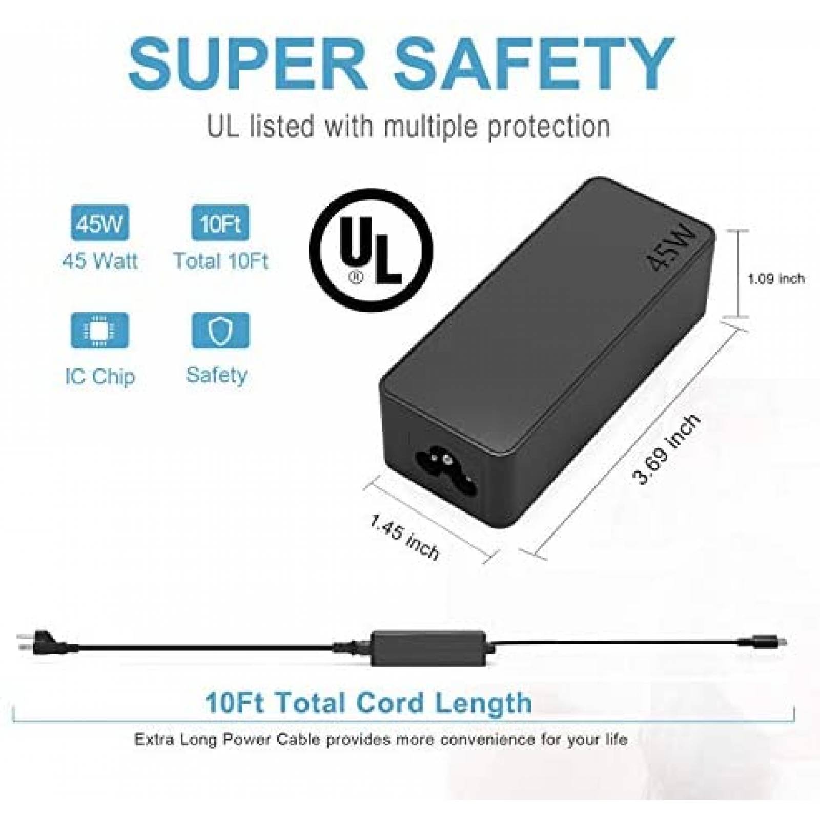 Cargador Universal Nicpower USBC para Acer-Chromebook -Negro