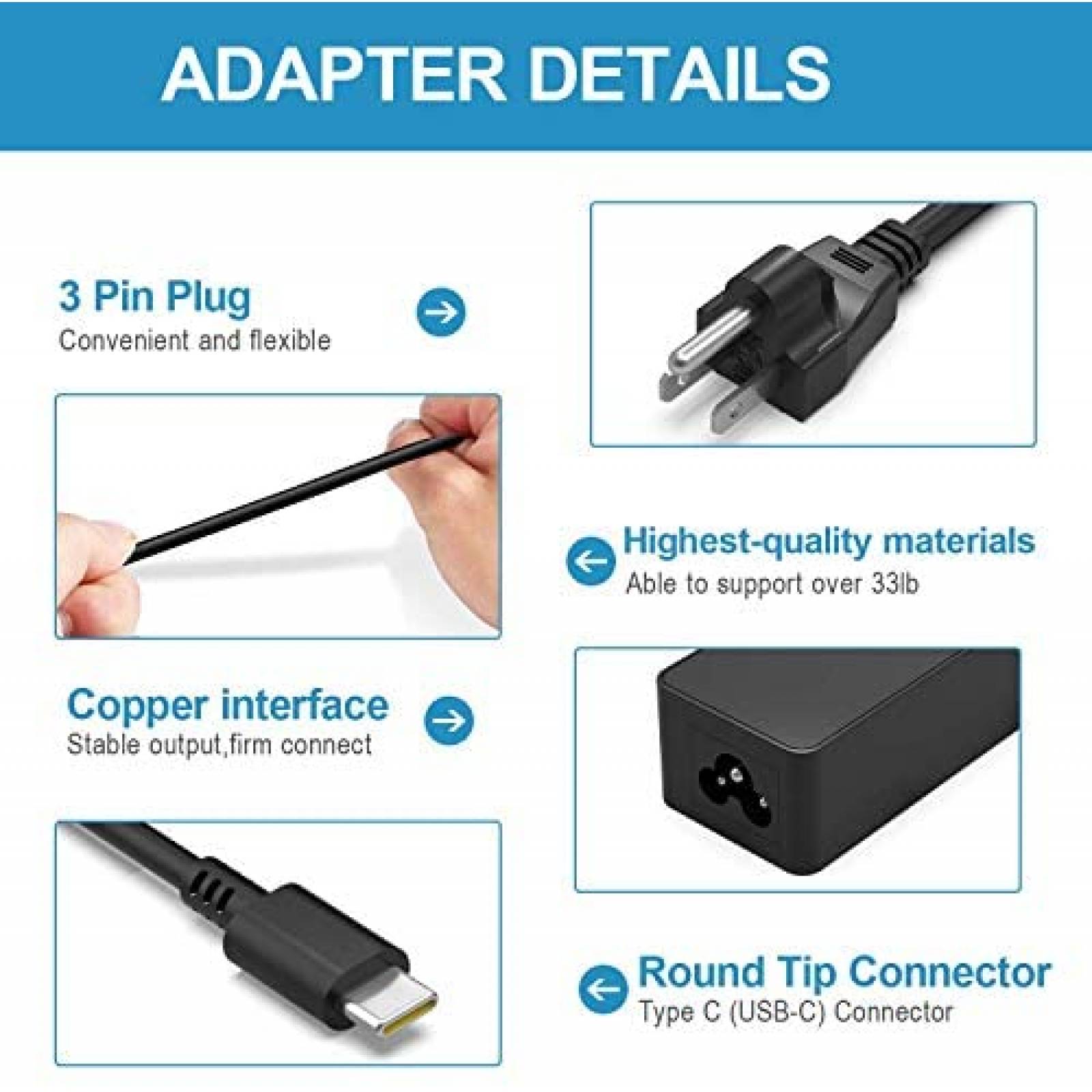 Cargador Universal Nicpower USBC para Acer-Chromebook -Negro
