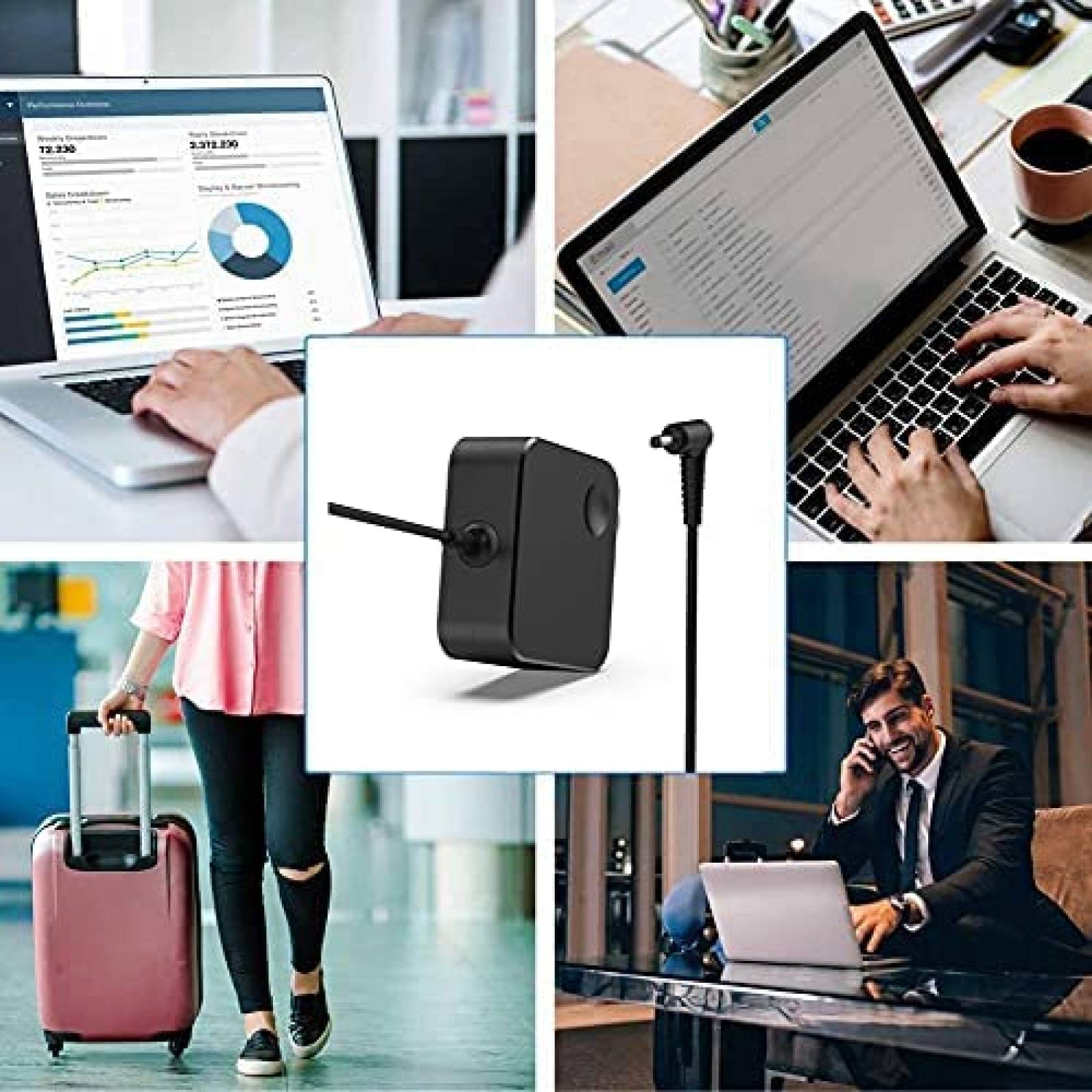 Cargador Universal Uflatek para Lenovo IdeaPad 65W -Negro