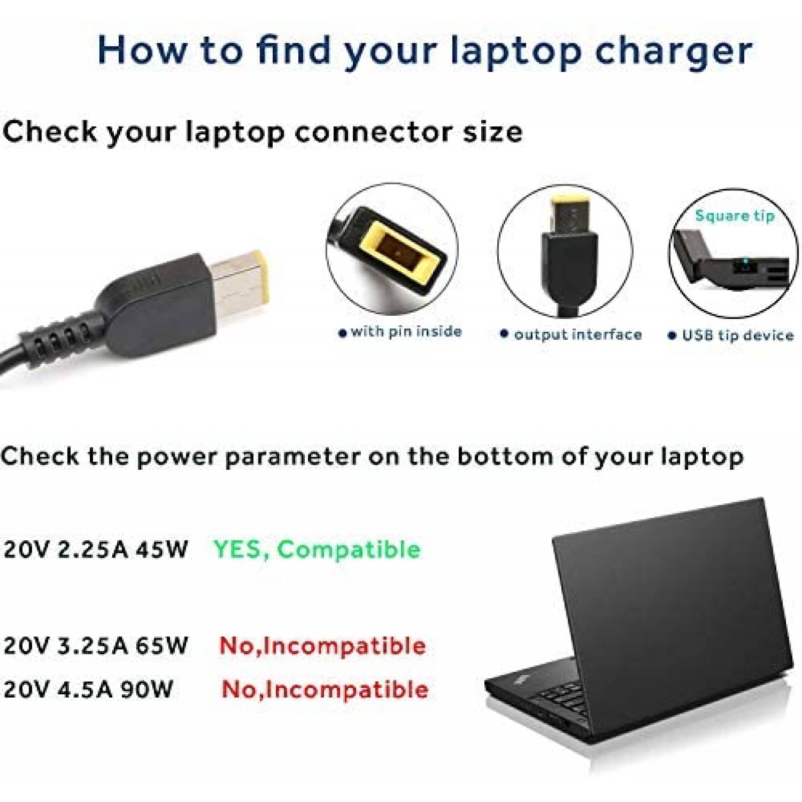 Cargador Laptop ActZone DL45200225 45W AC Lenovo thinkpad