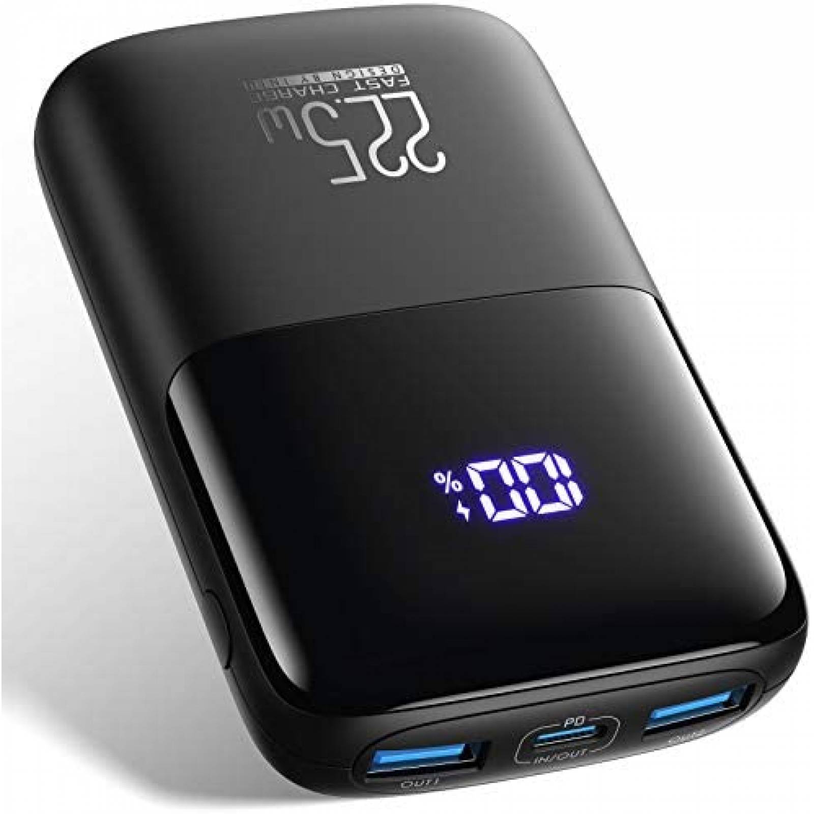 Cargador portatil INIU 22.5W 10000mAh pantalla LED -Negro