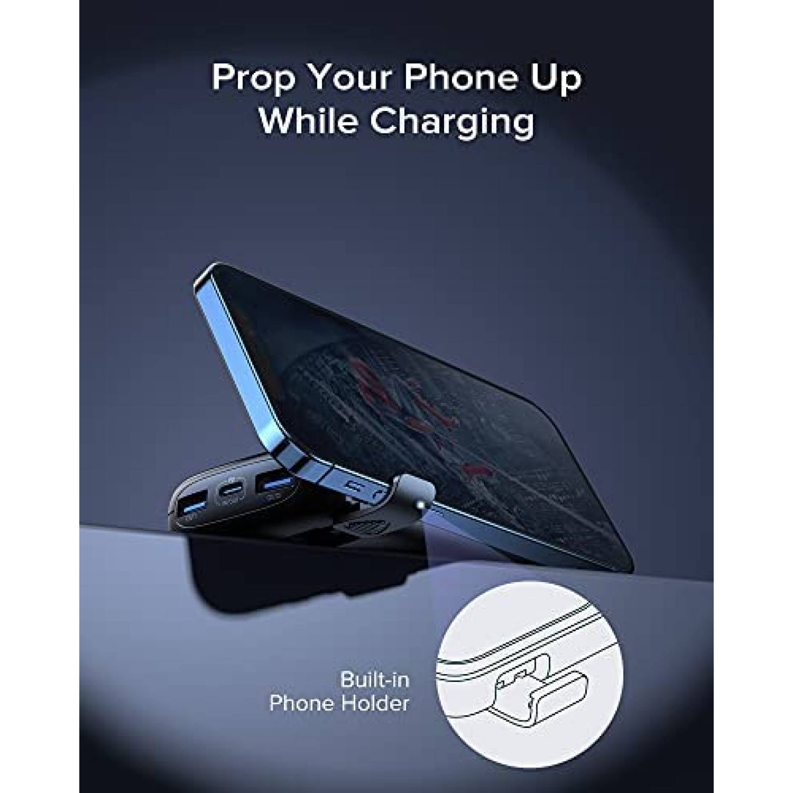 Cargador portatil INIU 22.5W 10000mAh pantalla LED -Negro