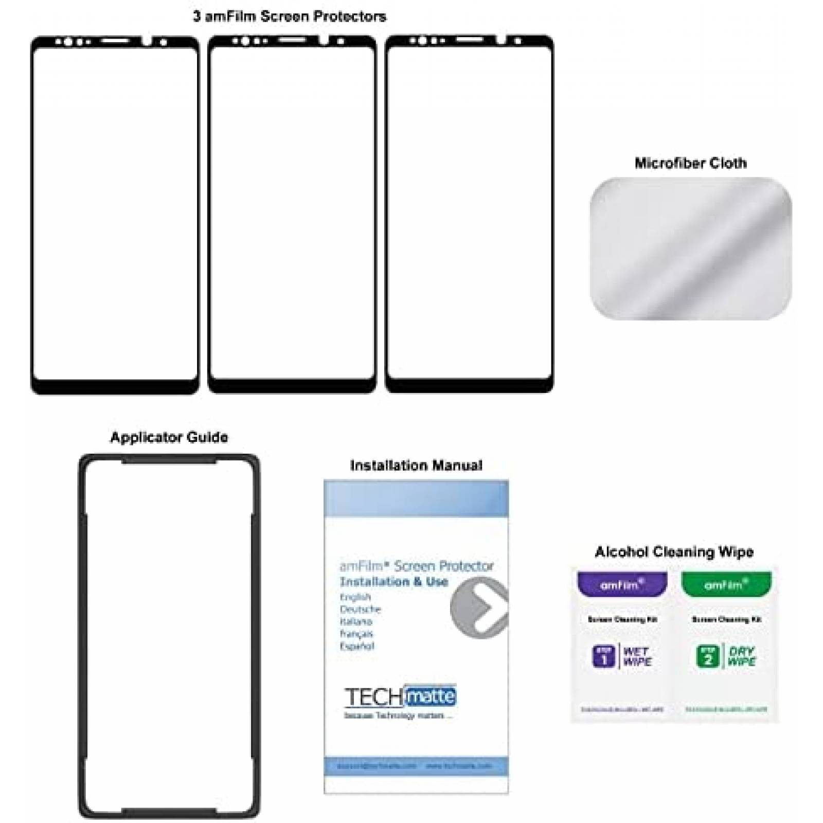 Protector de pantalla amFilm Samsung Galaxy Note 9 -Negro