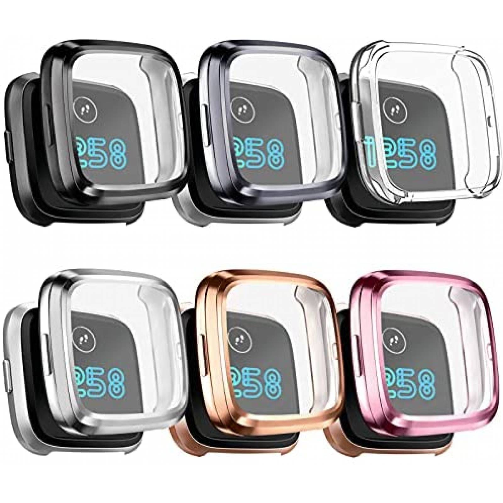 Pack protector Fitbit Versa 2 Mugust x6 -Transparente