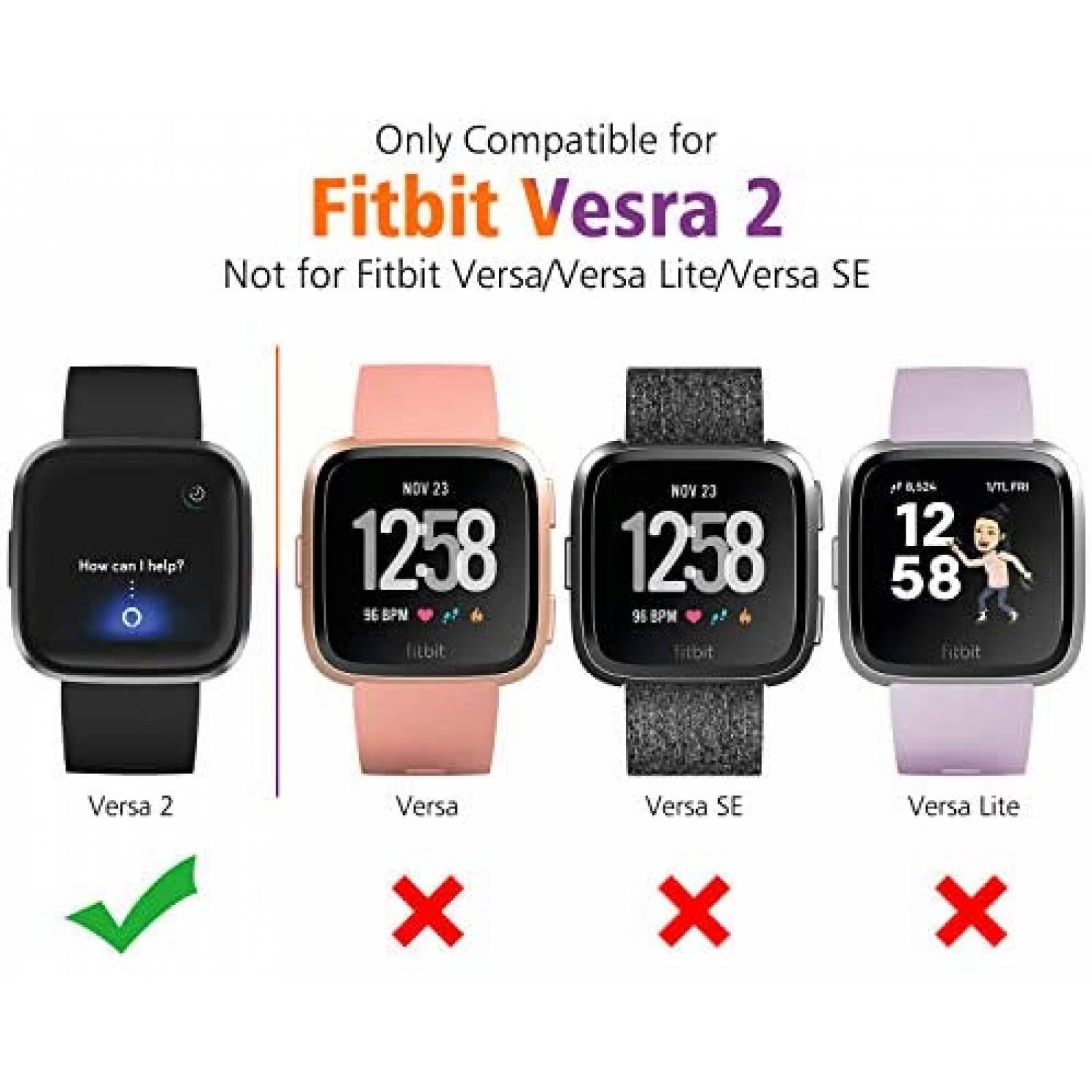 Pack protector Fitbit Versa 2 Mugust x6 -Transparente