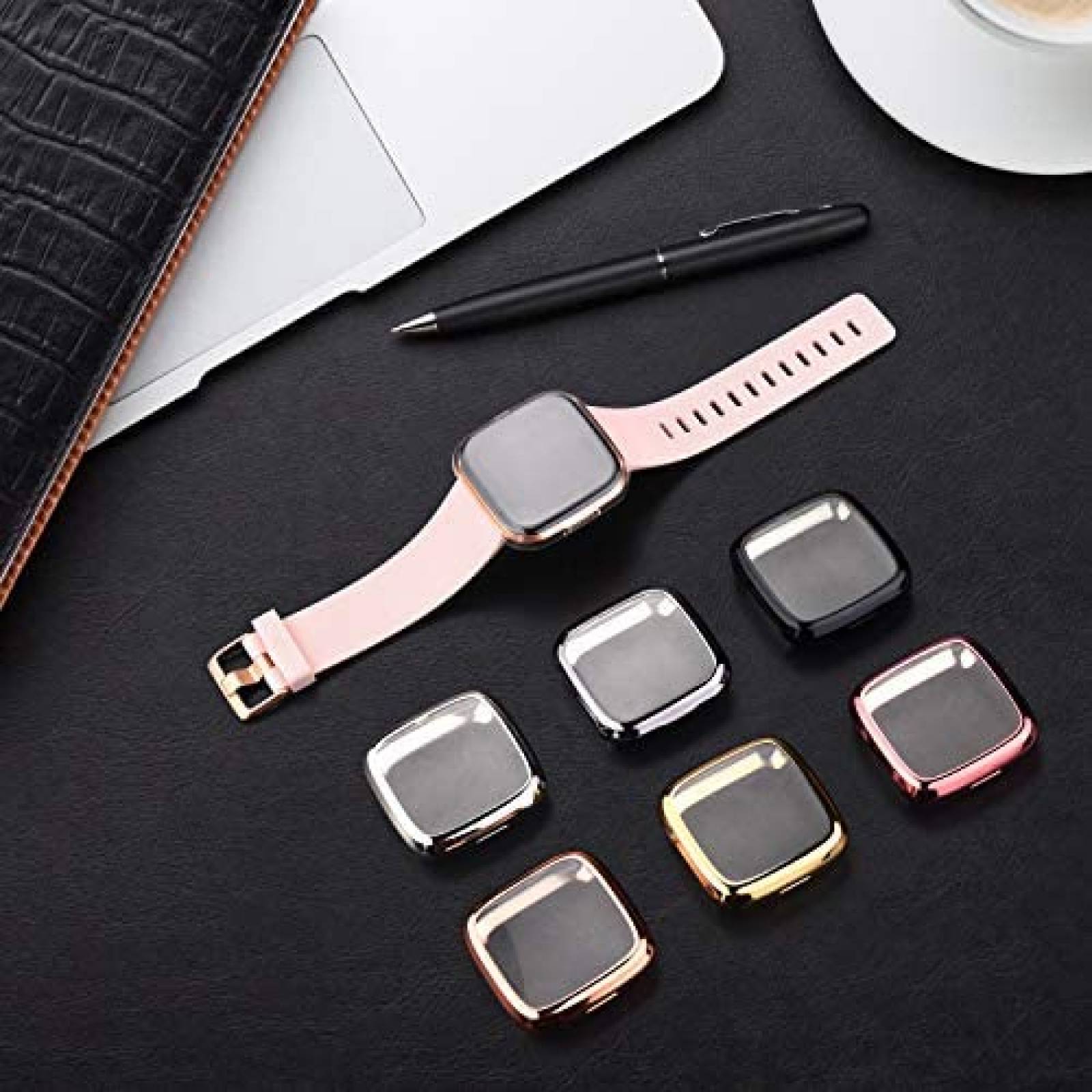 Pack protector Fitbit Versa 2 Mugust x6 -Transparente