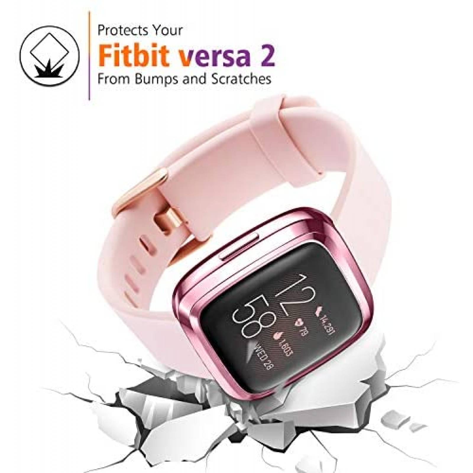 Pack protector Fitbit Versa 2 Mugust x6 -Transparente