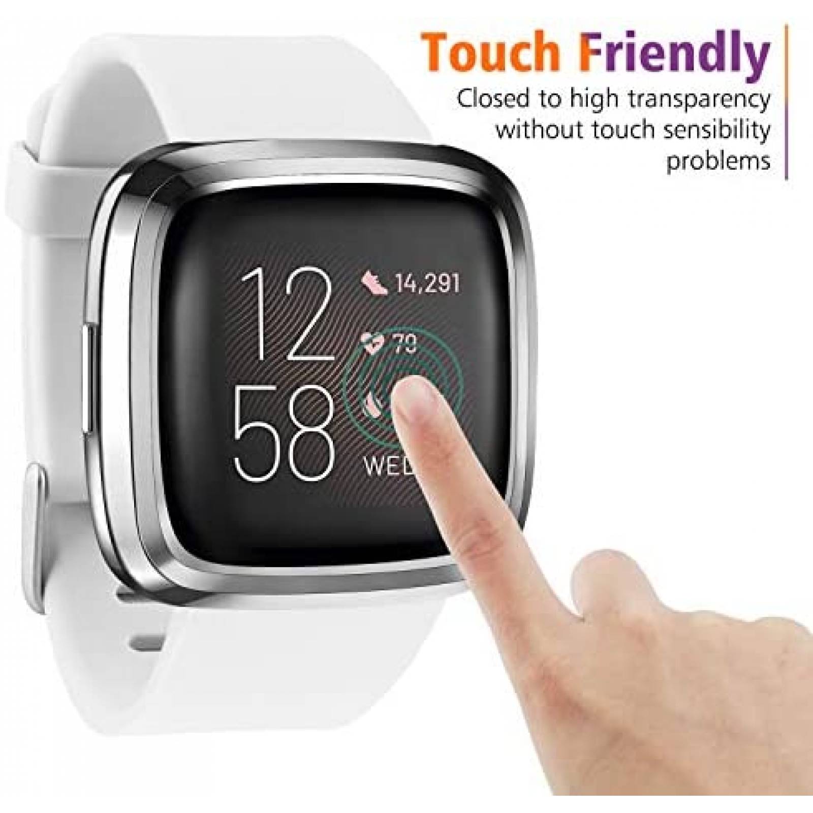 Pack protector Fitbit Versa 2 Mugust x6 -Transparente