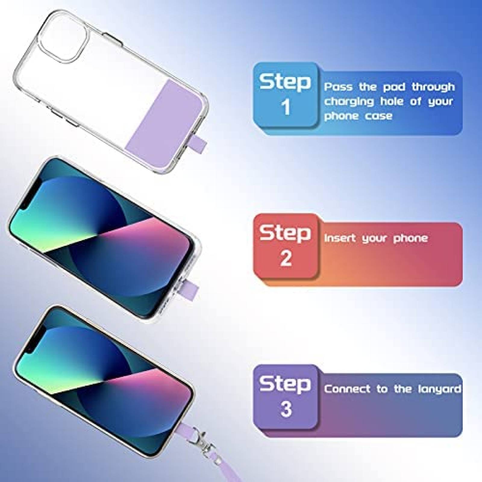 Correas Jasilon 2pzas Ajustable para Celular -Morado/Rosa