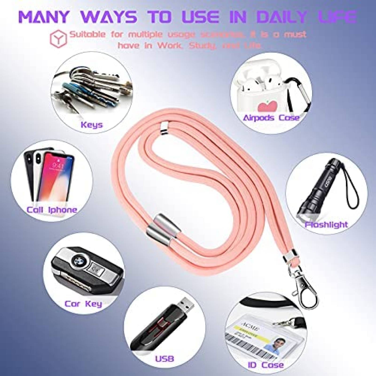 Correas Jasilon 2pzas Ajustable para Celular -Morado/Rosa