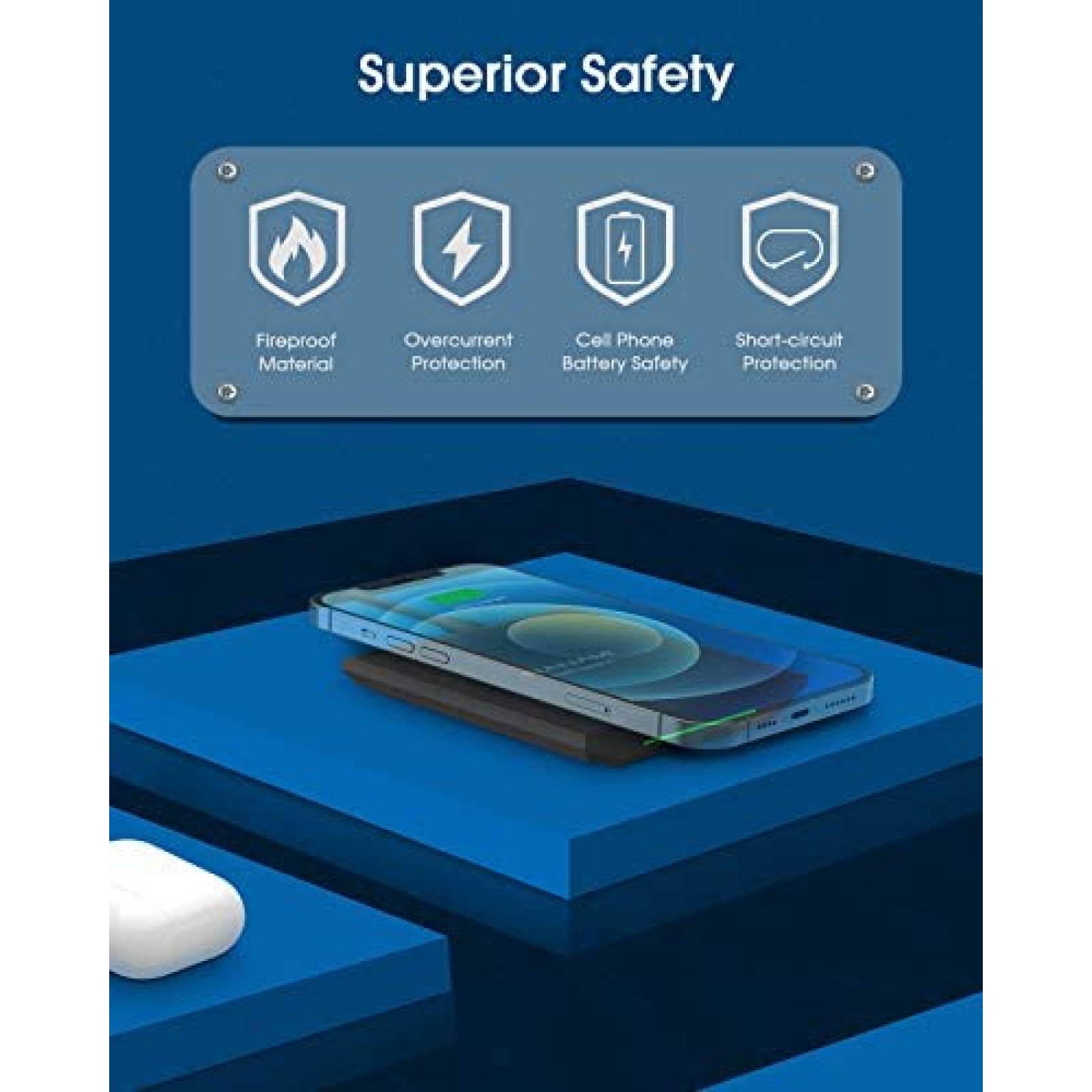 Cargador Inalambrico NANAMI 15W Compatibilidad Universal