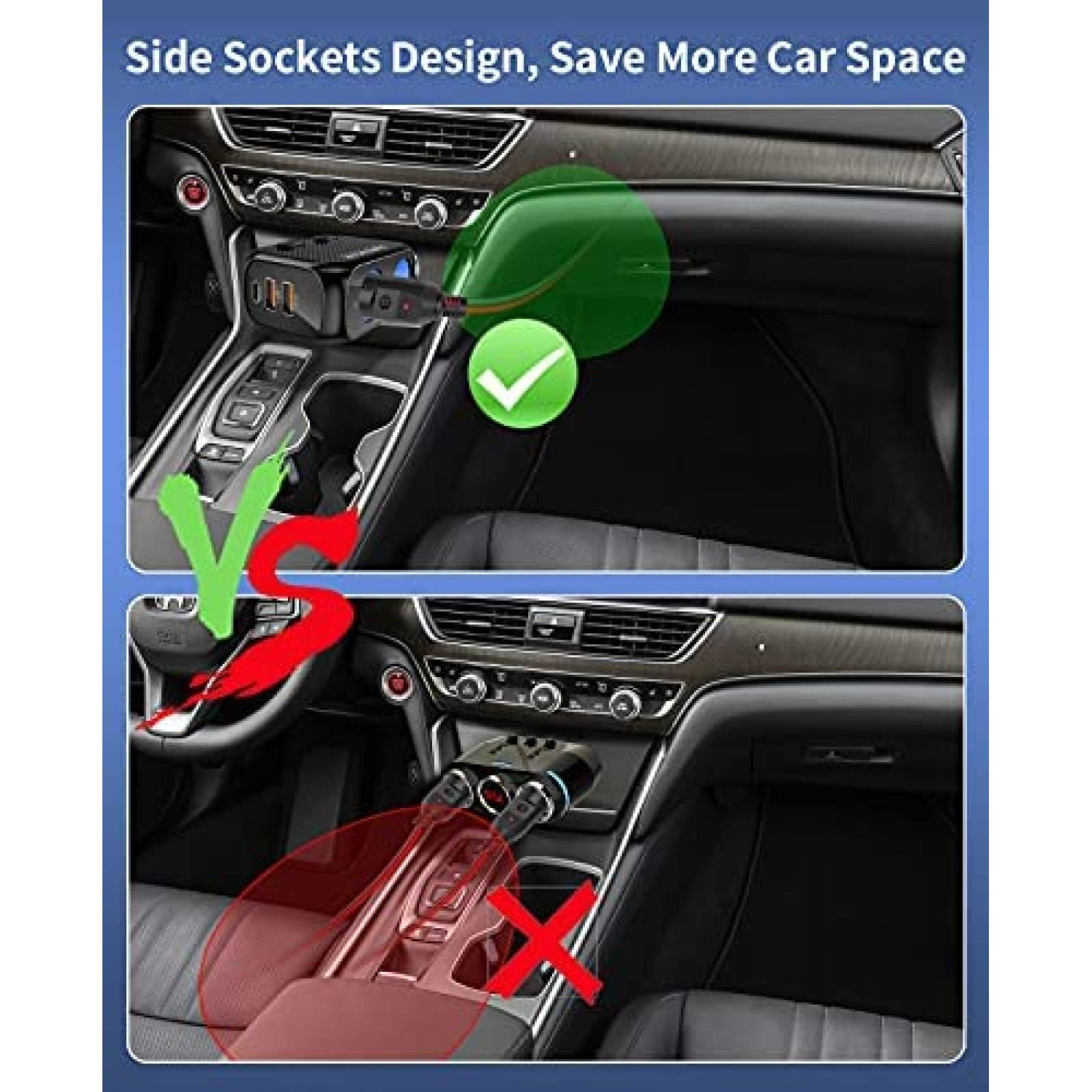 Cargador de coche SUPERONE 180W con 20W PD USB C -Negro