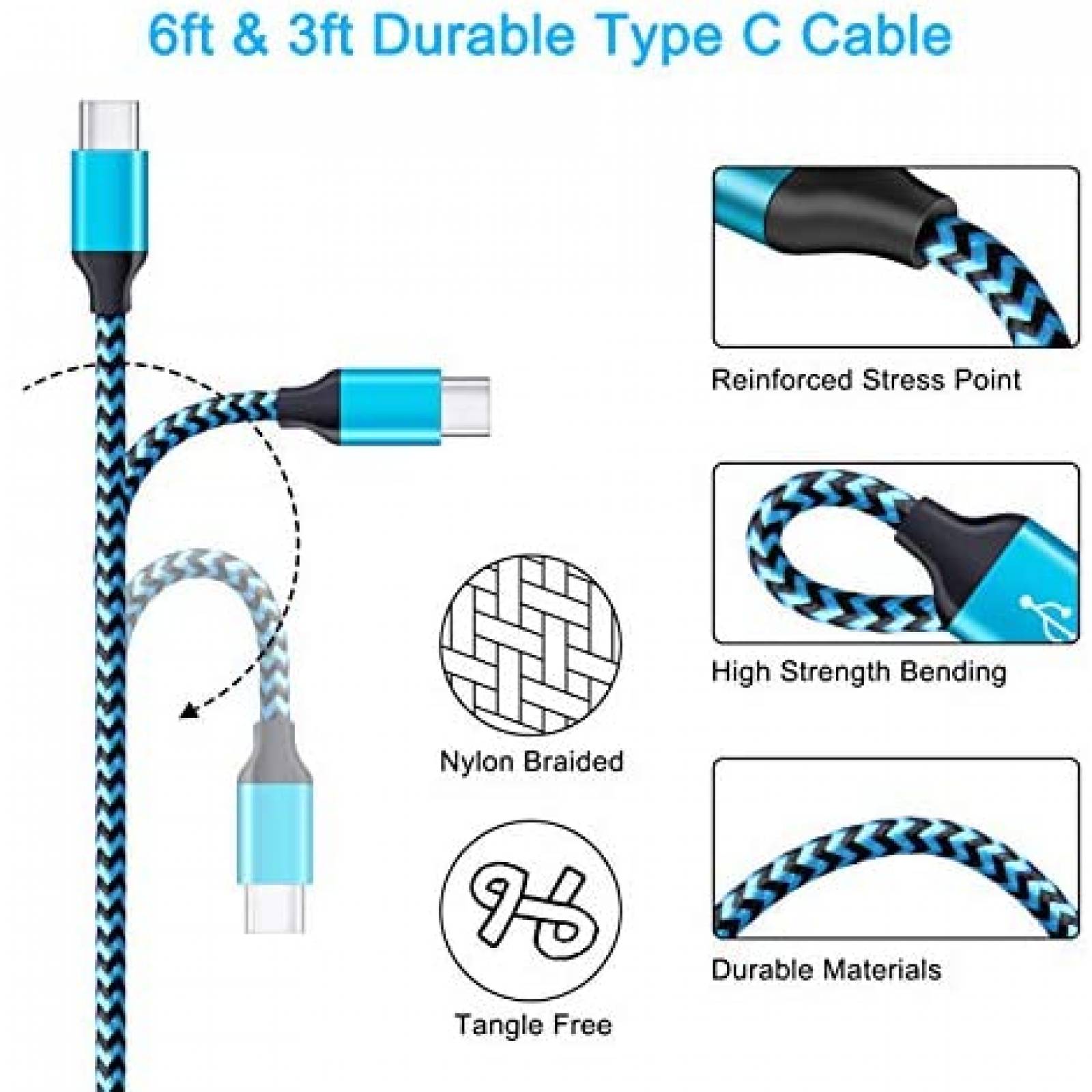 Cargador JoHouer Galaxy A32 Compatible USB C 3.4A -Azul