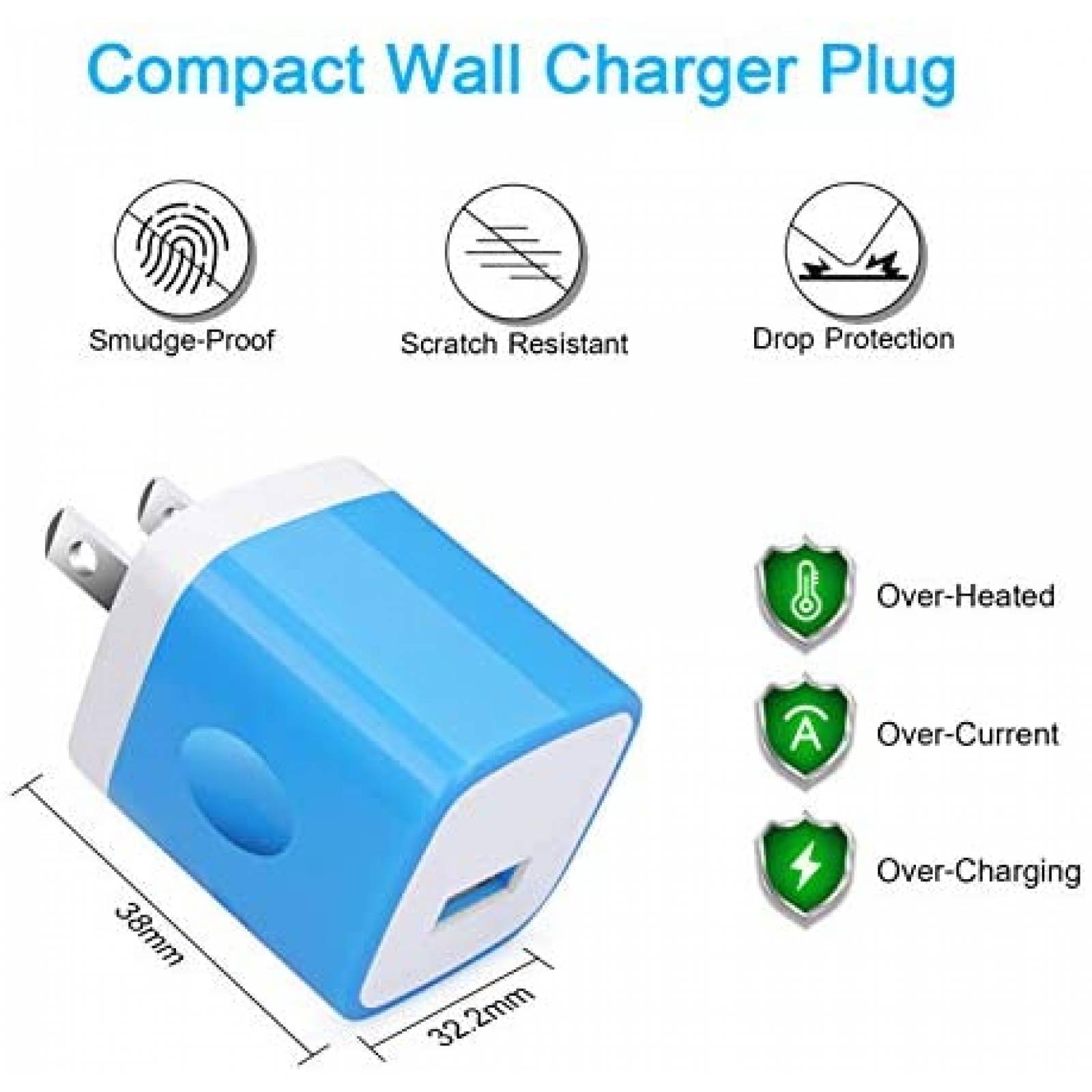 Cargador JoHouer Galaxy A32 Compatible USB C 3.4A -Azul