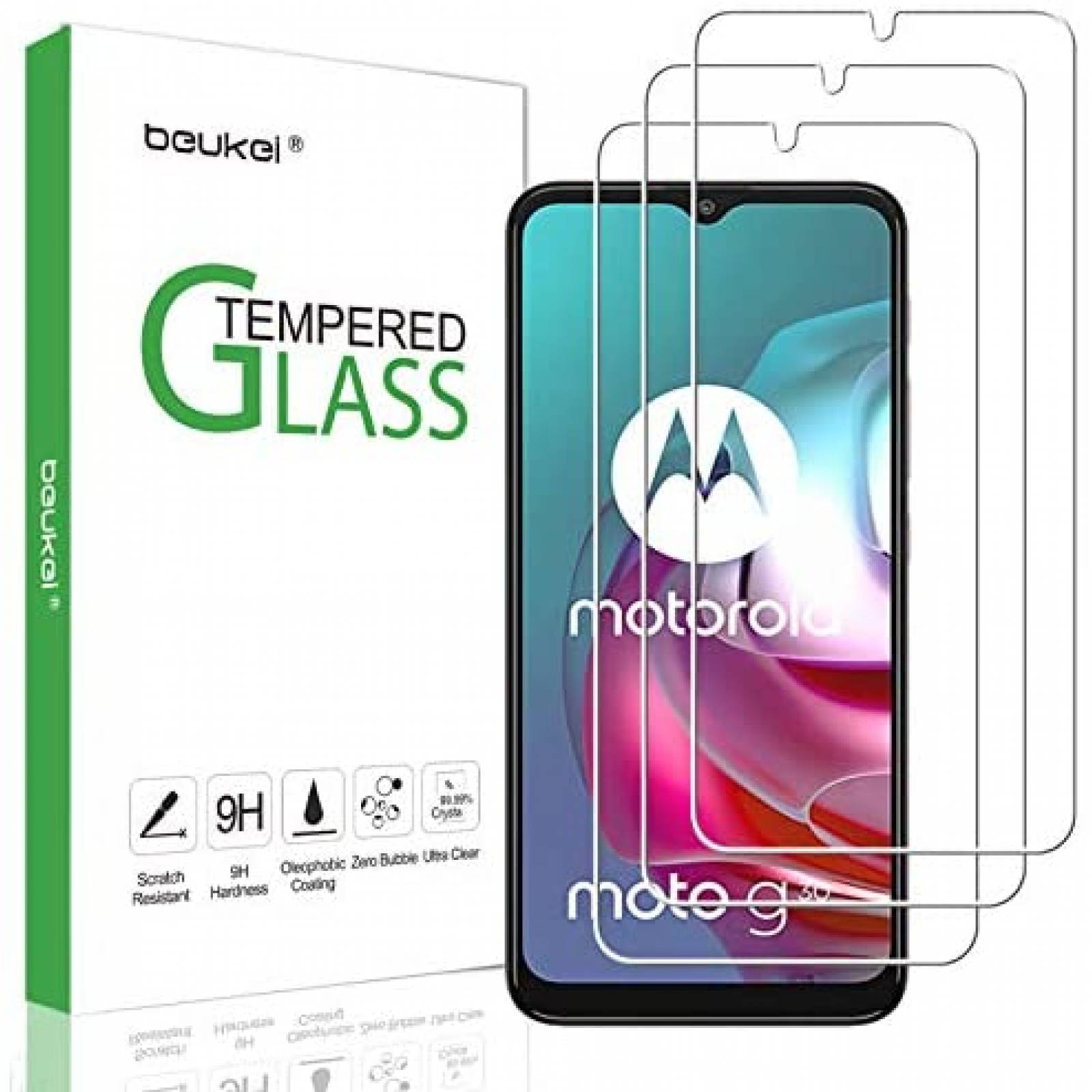 Protector de pantalla Beukei para Motorola Moto G30/G50 3pzs