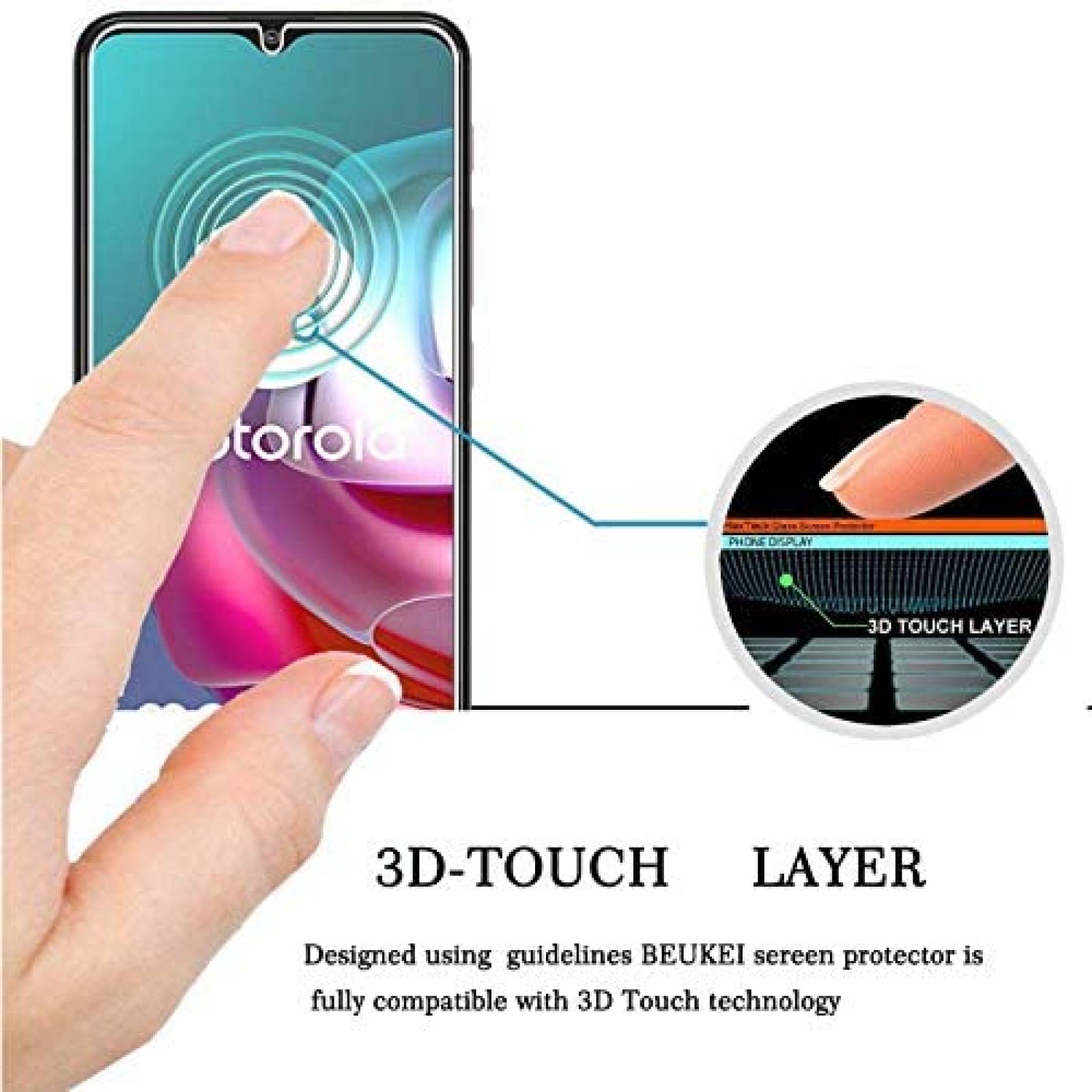 Protector de pantalla Beukei para Motorola Moto G30/G50 3pzs