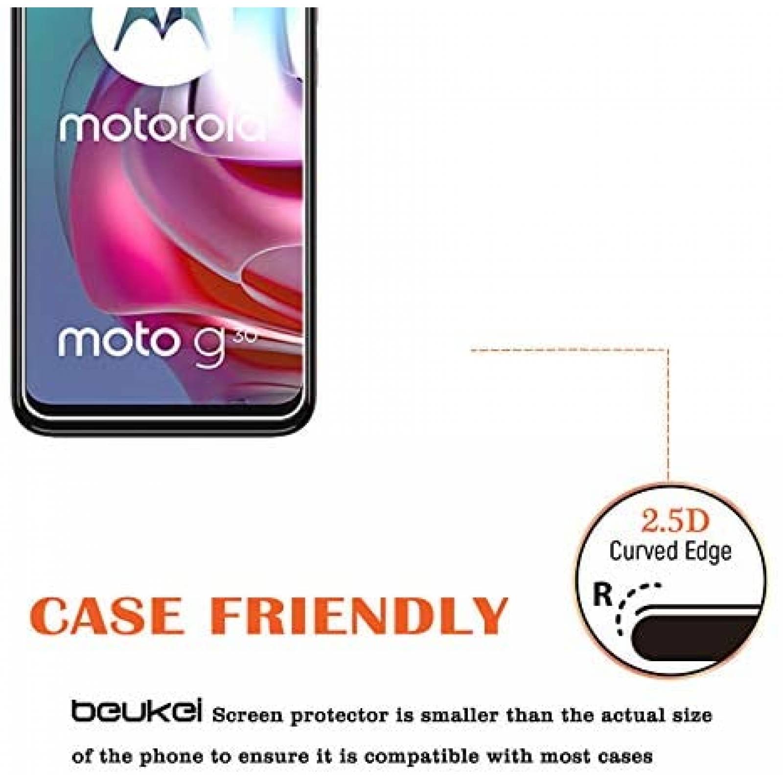 Protector de pantalla Beukei para Motorola Moto G30/G50 3pzs