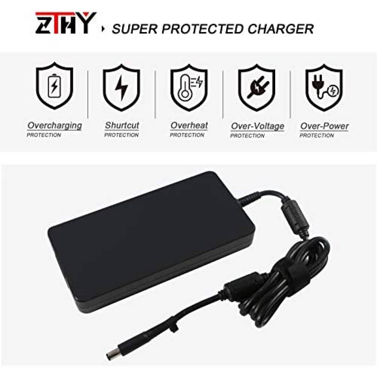 Cargador Laptop ZTHY Compatible 200W 240V 60Hzt -Negro