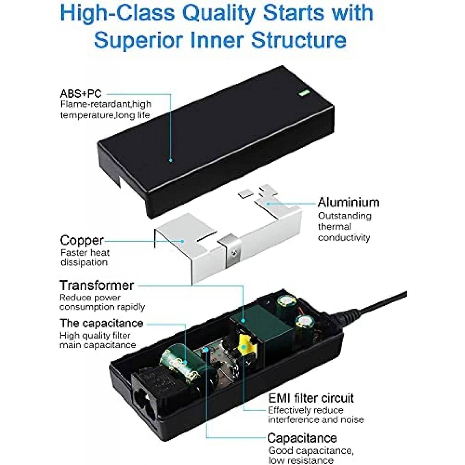 Cargador Universal FPRO para Laptop HP de 65W -Negro