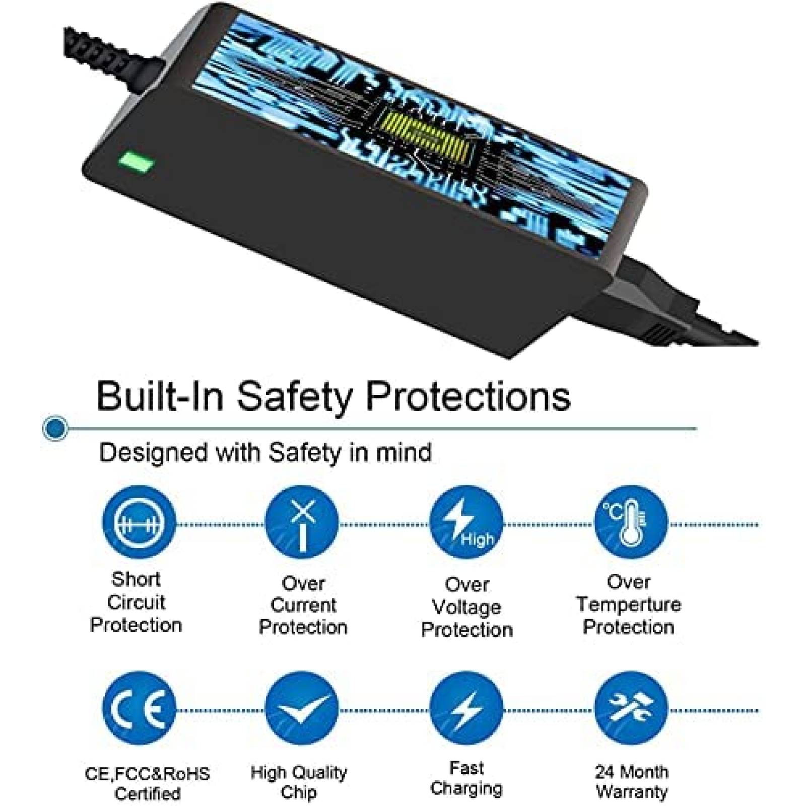 Cargador Universal FPRO para Laptop HP de 65W -Negro