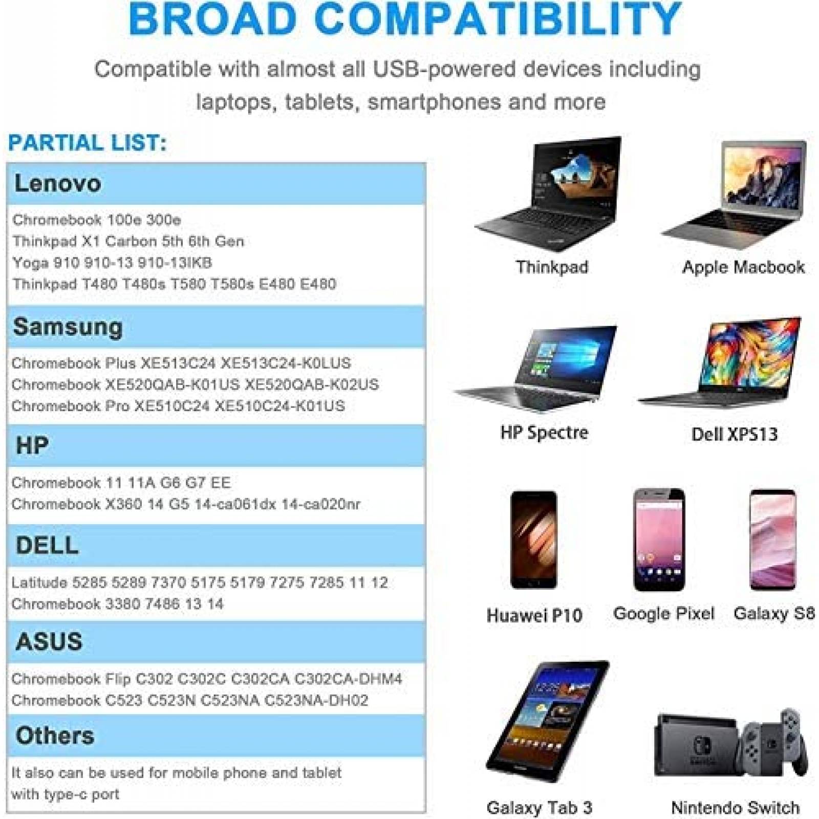 Cargador Universal Uflatek para Laptops HP de 65W -Negro