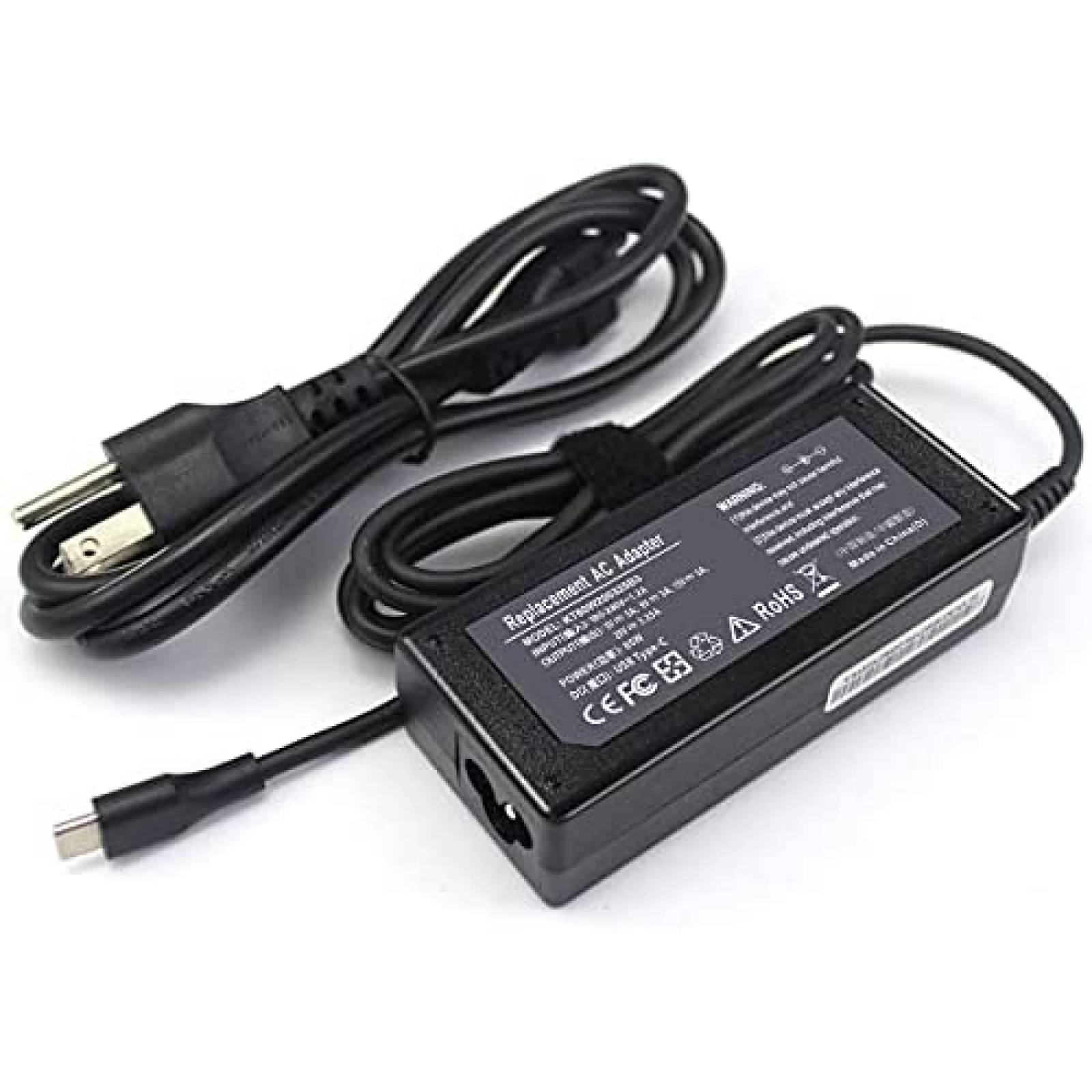 Cargador USB C TCORE para Chromebook HP Adaptador -Negro
