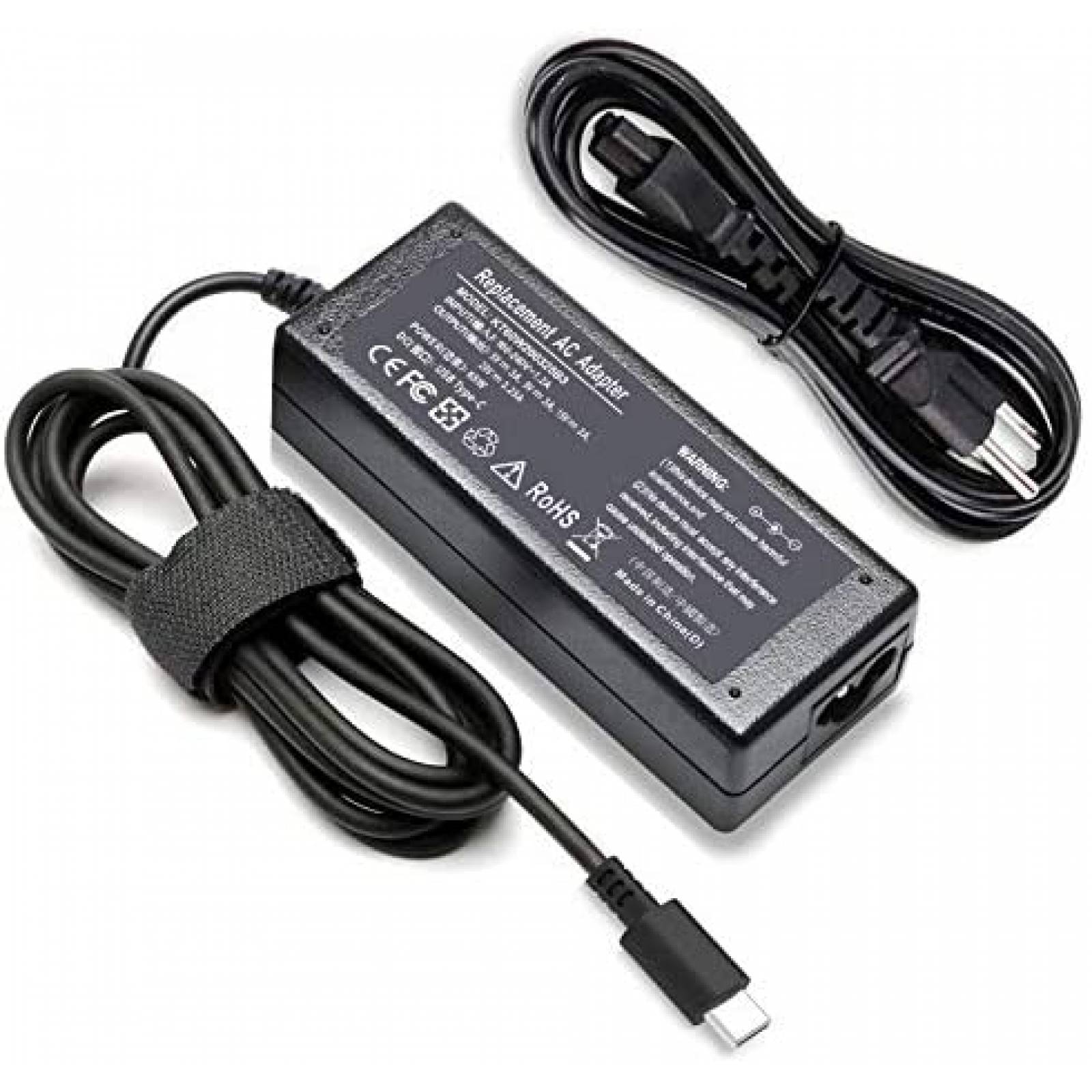 Cargador USB C TCORE para Chromebook HP Adaptador -Negro