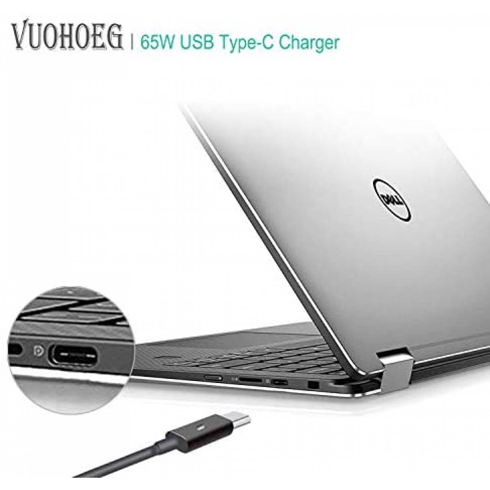 Cargador Universal VUOHOEG para Laptop Dell 65W -Negro