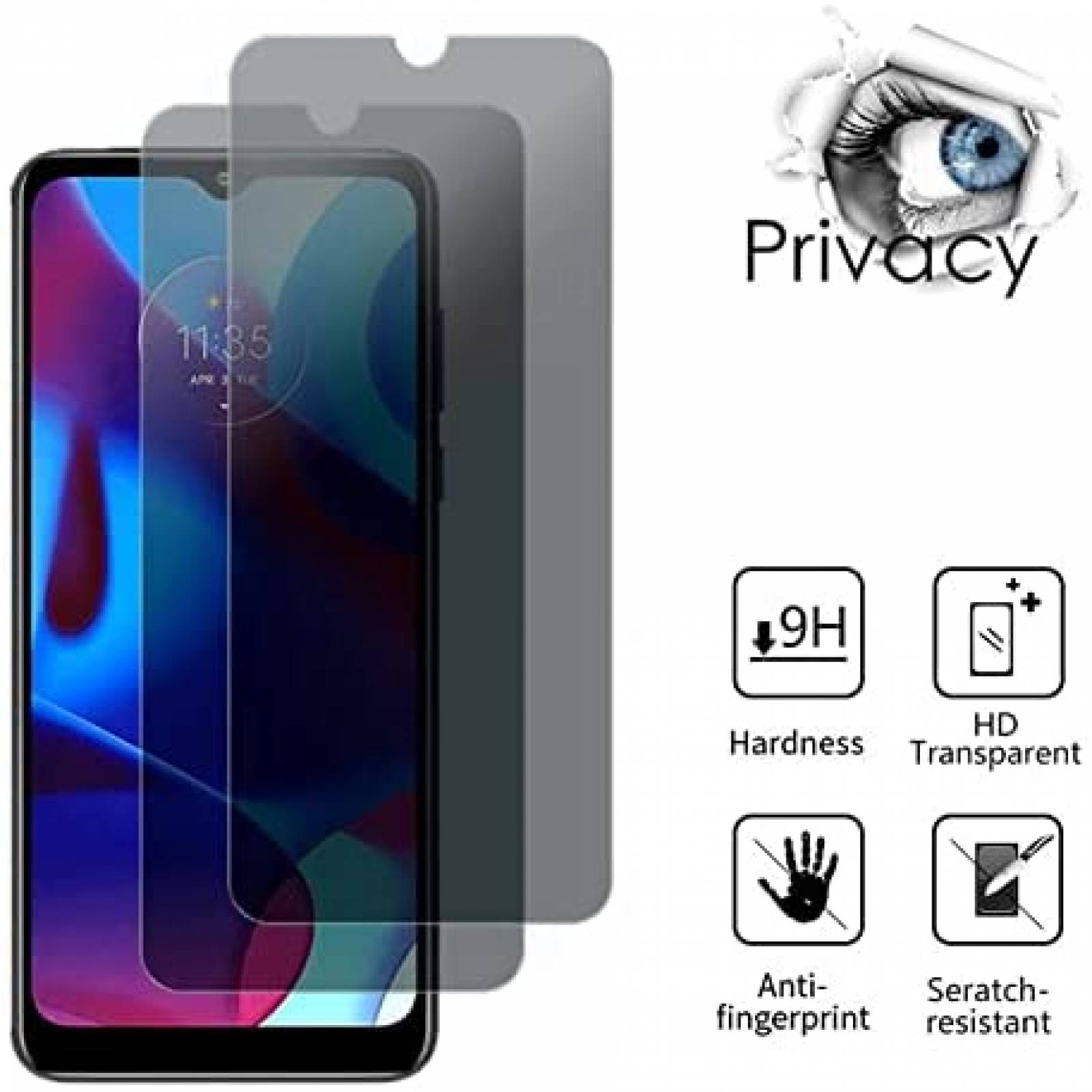 Pack protector Motorola Moto G VIESUP x2 privacidad -Negro
