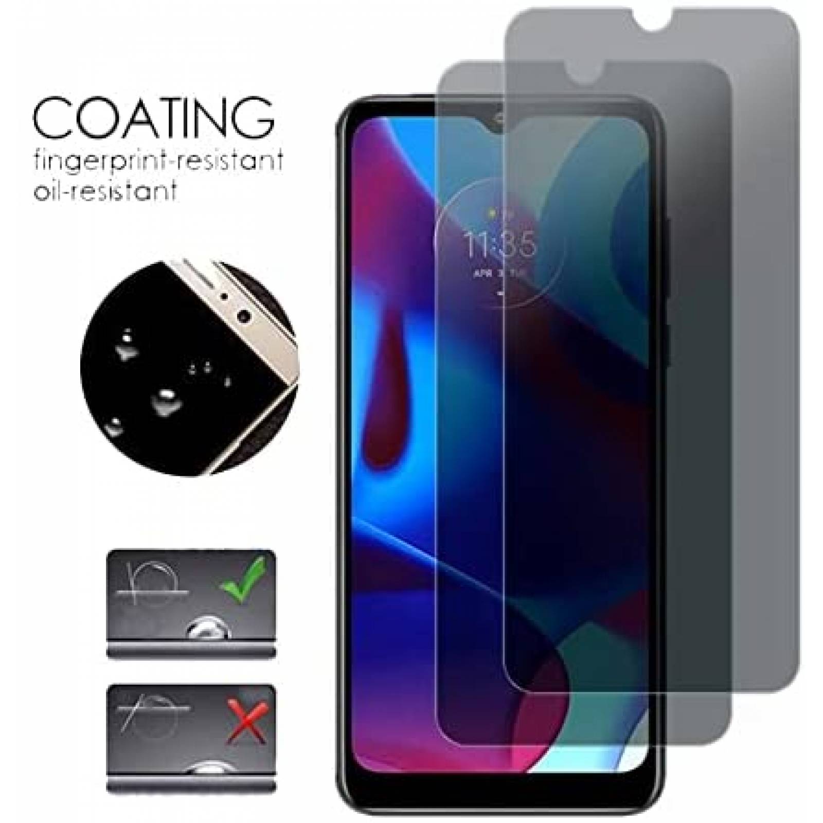 Pack protector Motorola Moto G VIESUP x2 privacidad -Negro