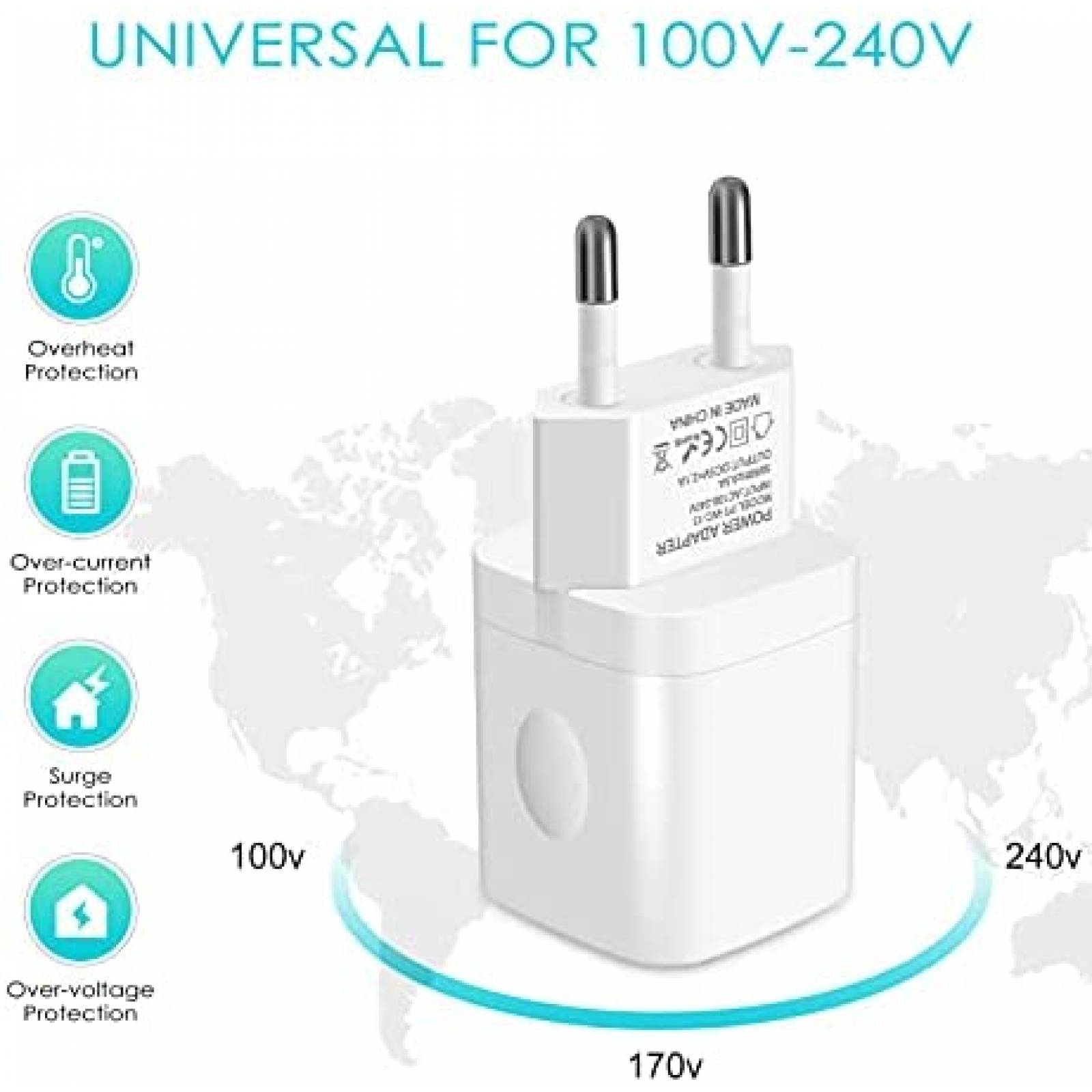 Adaptador de enchufe Europeo iHoto 2 puertos de cargador USB