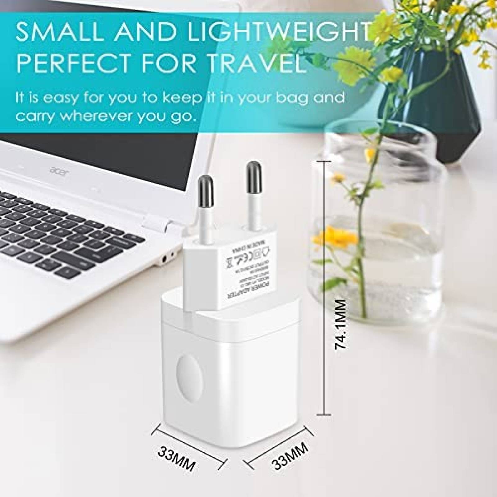 Adaptador de enchufe Europeo iHoto 2 puertos de cargador USB